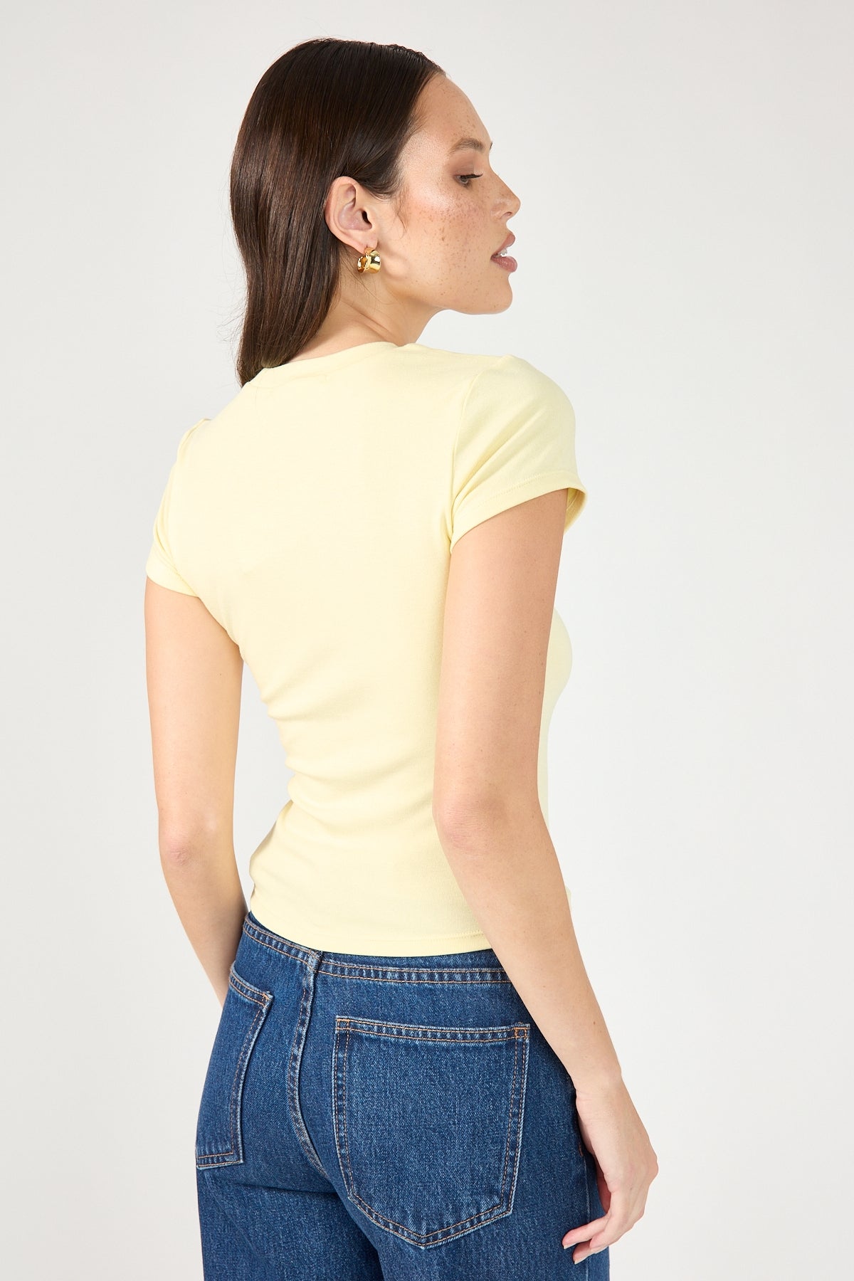 Perfect Stranger Cap Sleeve Tee Yellow