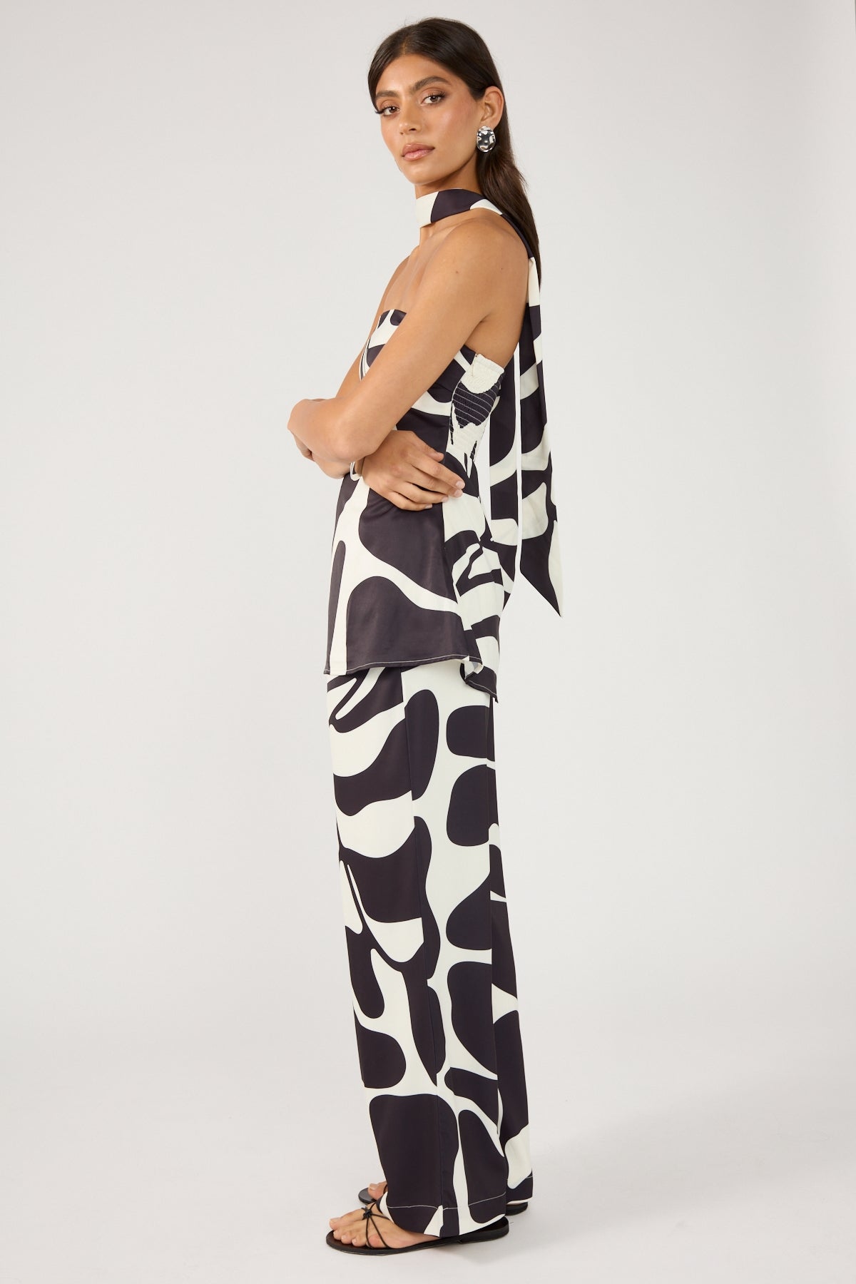 Perfect Stranger Remini Wide Leg Pant Black Print