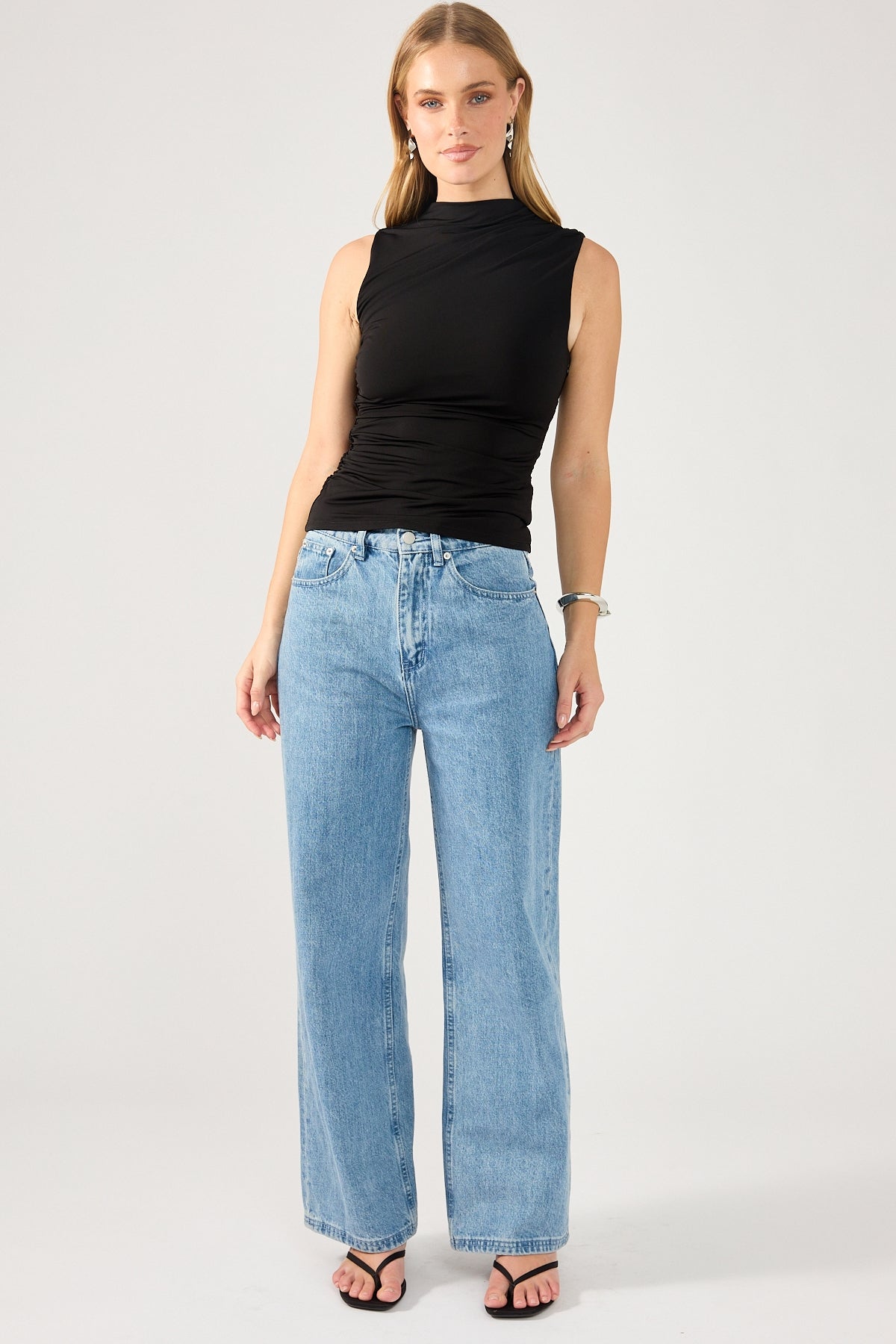 Perfect Stranger Rosewood High Neck Top Black