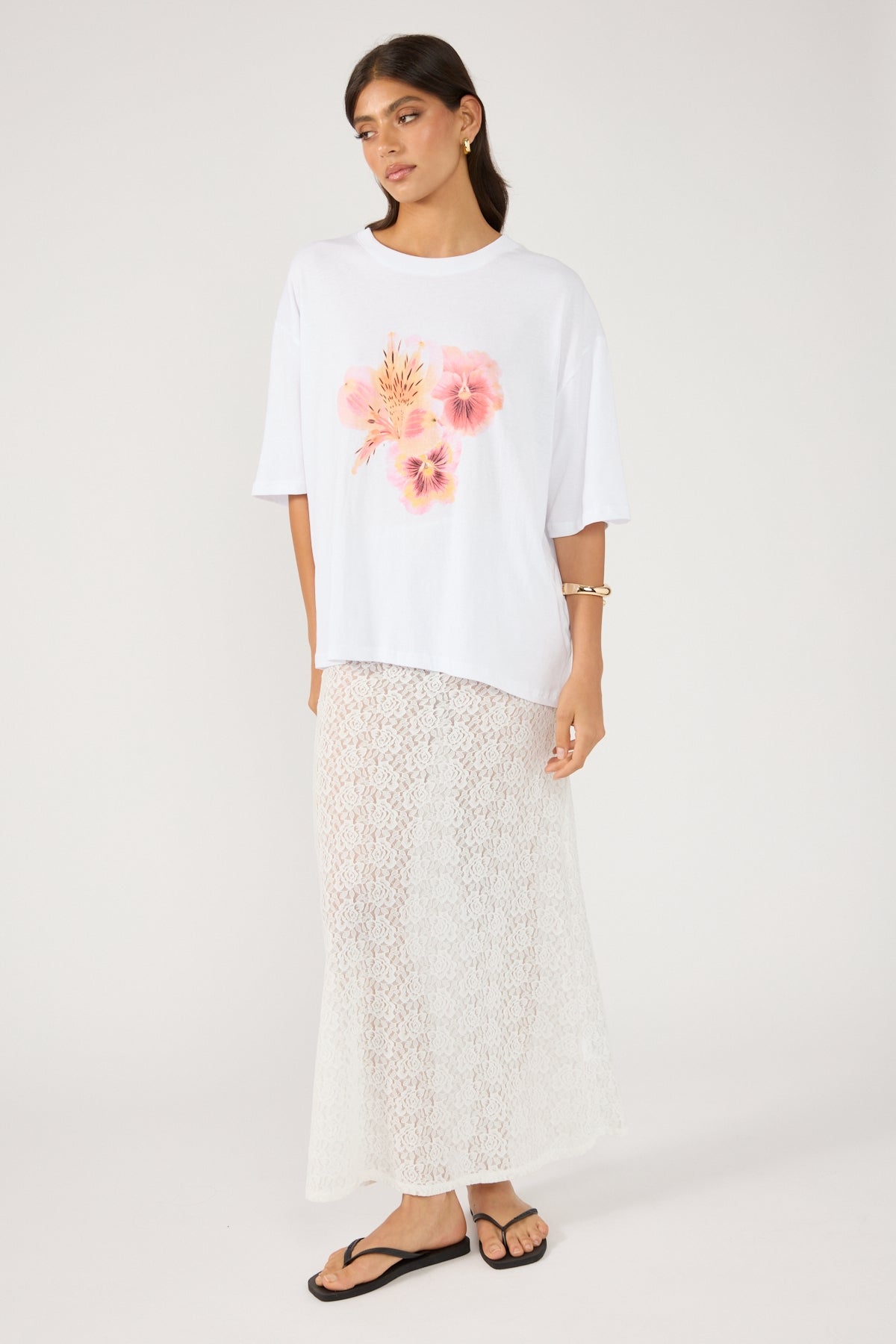 Perfect Stranger Inez Lace Maxi Skirt White