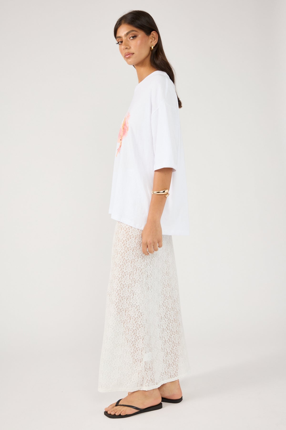 Perfect Stranger Inez Lace Maxi Skirt White