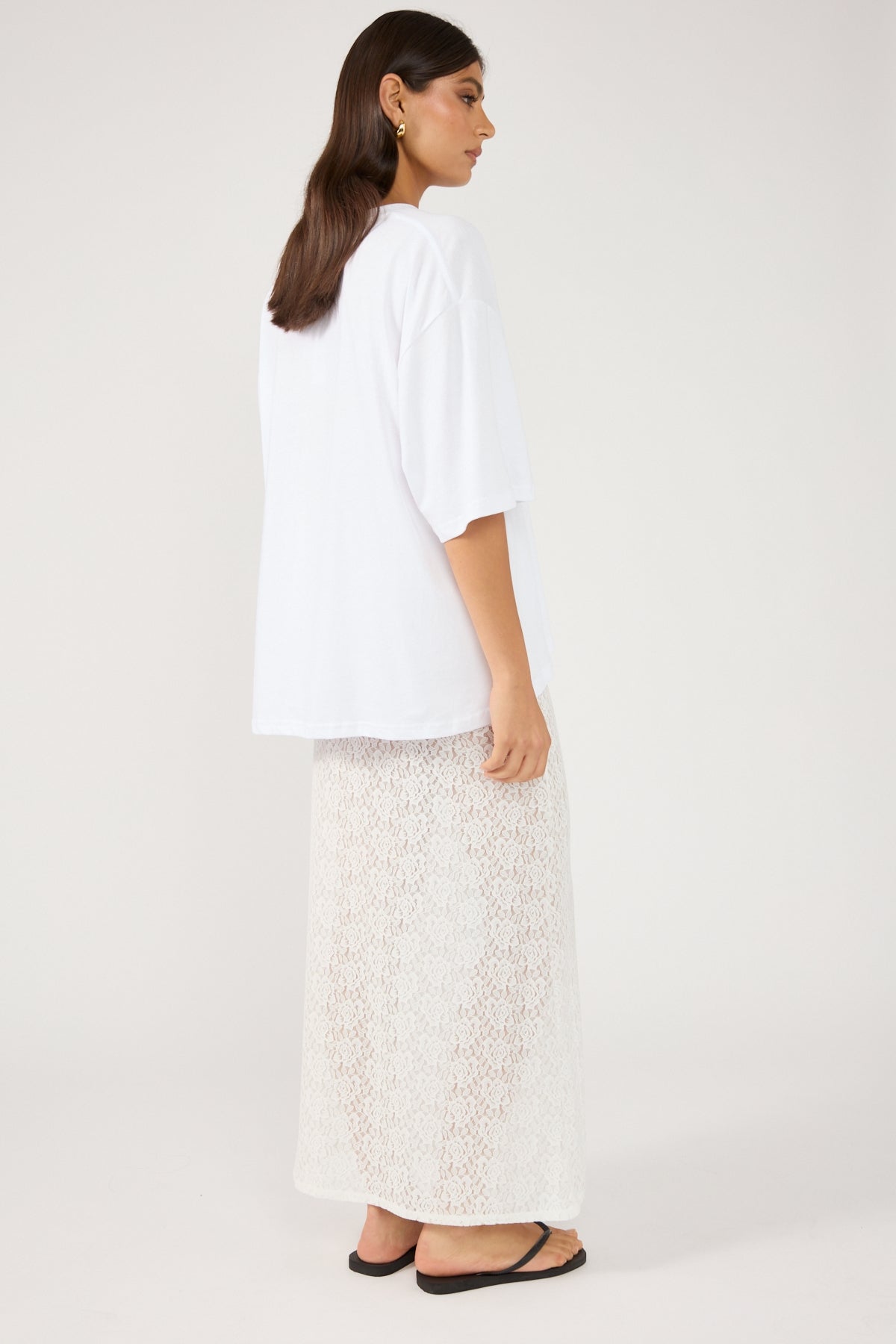 Perfect Stranger Inez Lace Maxi Skirt White