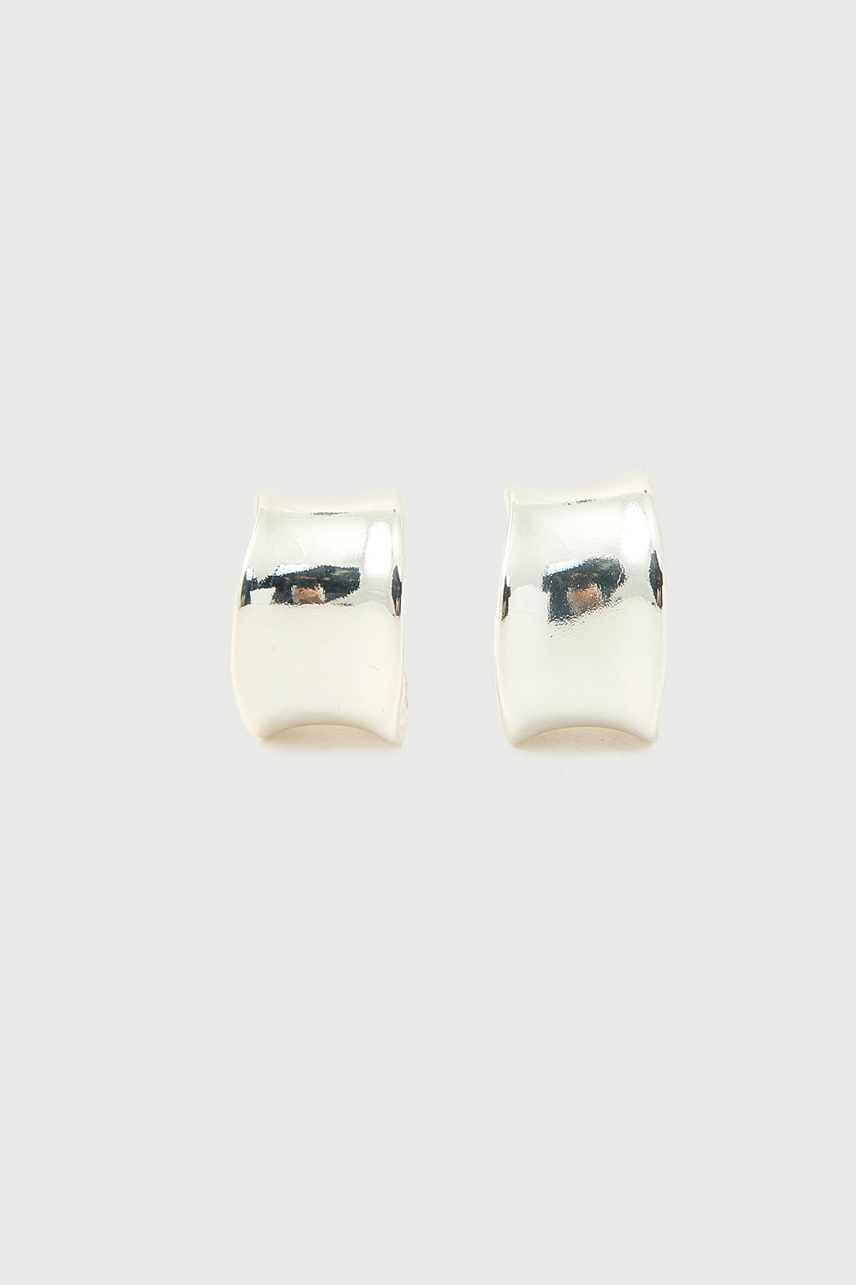 Perfect Stranger Romy Hoop Plated Earrings Silver