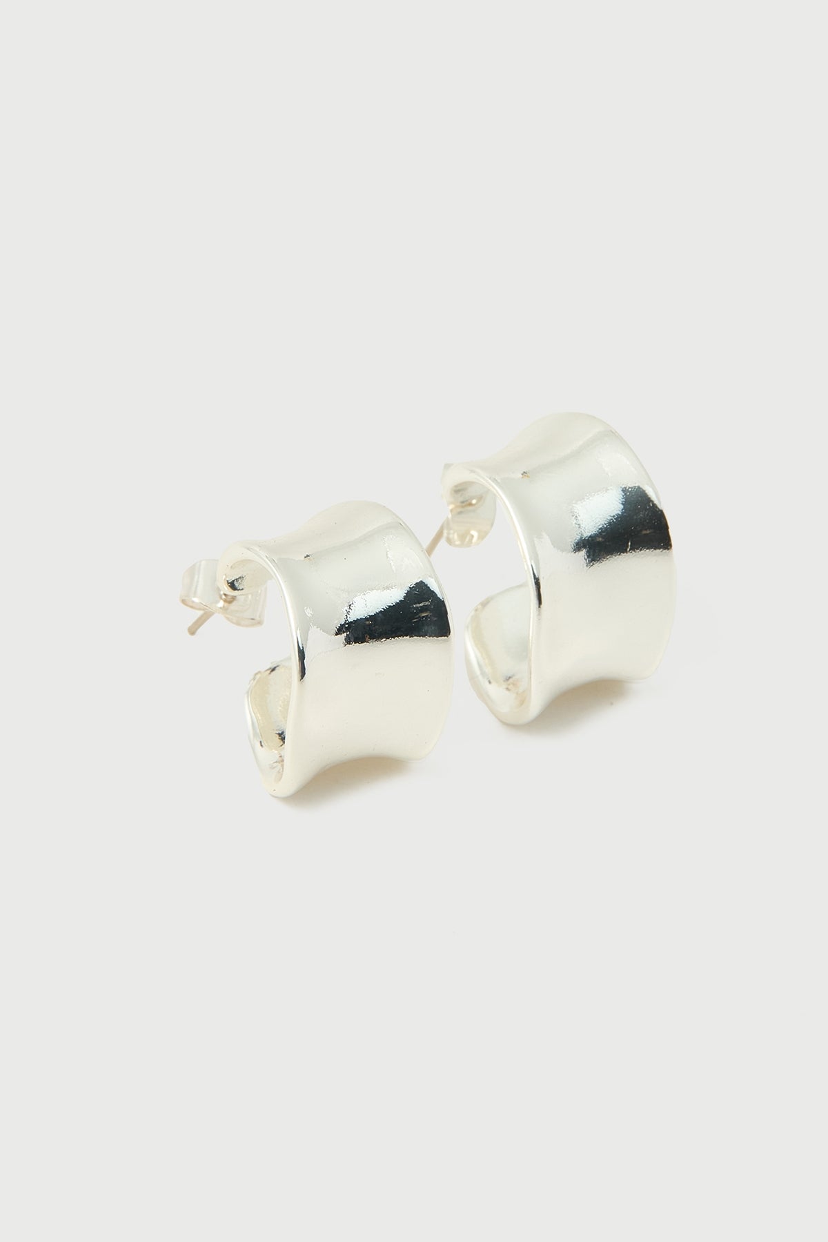 Perfect Stranger Romy Hoop Plated Earrings Silver