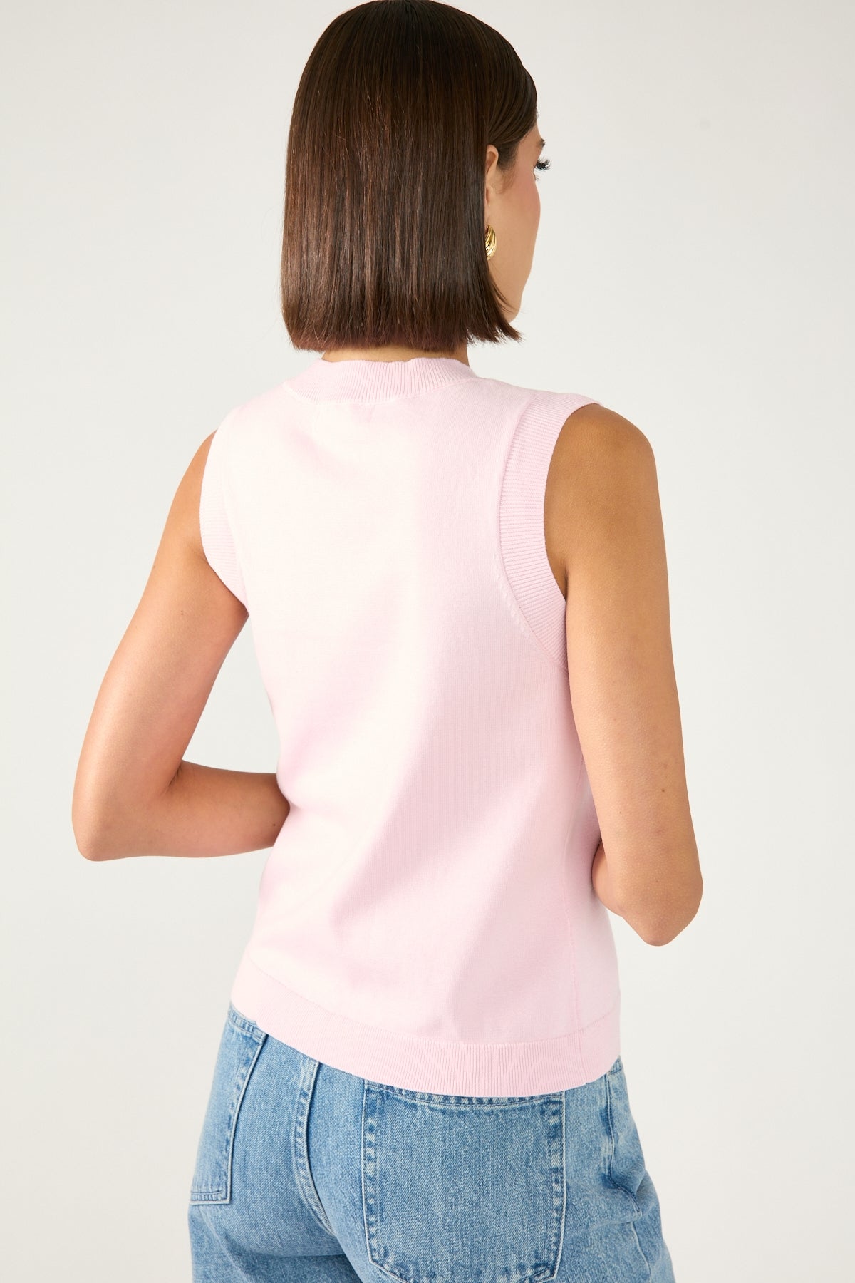 Perfect Stranger Cooper Button Up Knit Top Pink