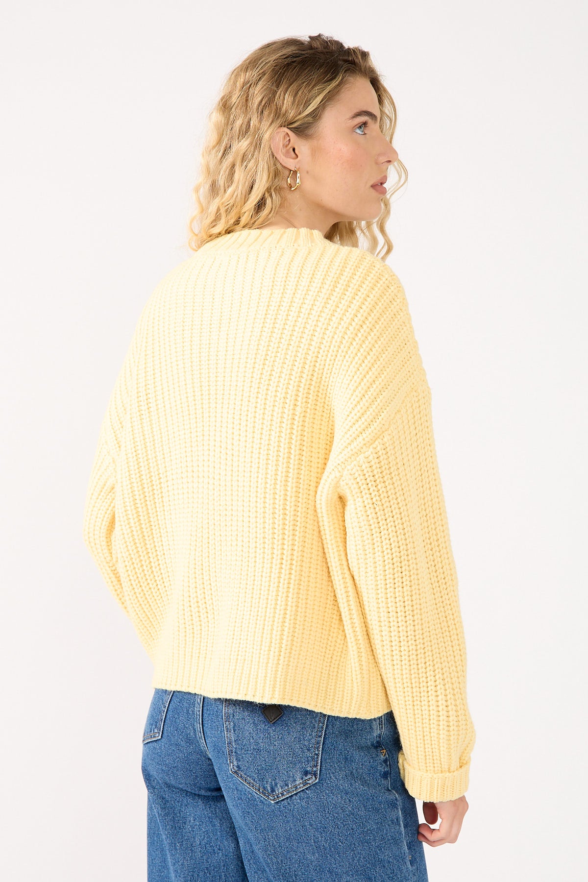Perfect Stranger Dottie Slouch Cardigan Lemon