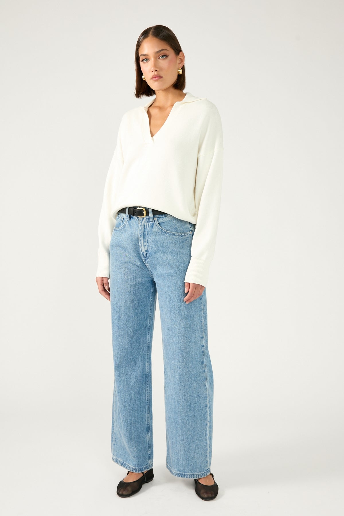 Perfect Stranger Amare Polo Neck Knit Cream