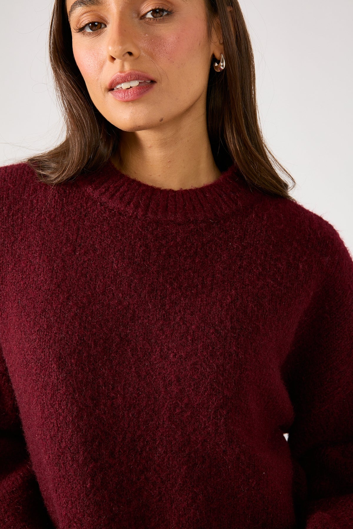 Perfect Stranger Marlowe Crew Neck Jumper Burgundy