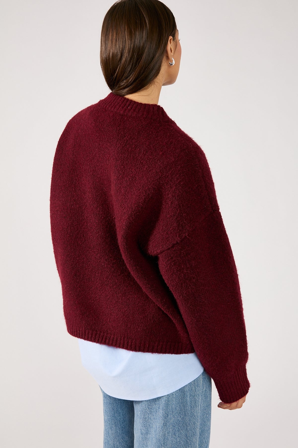 Perfect Stranger Marlowe Crew Neck Jumper Burgundy