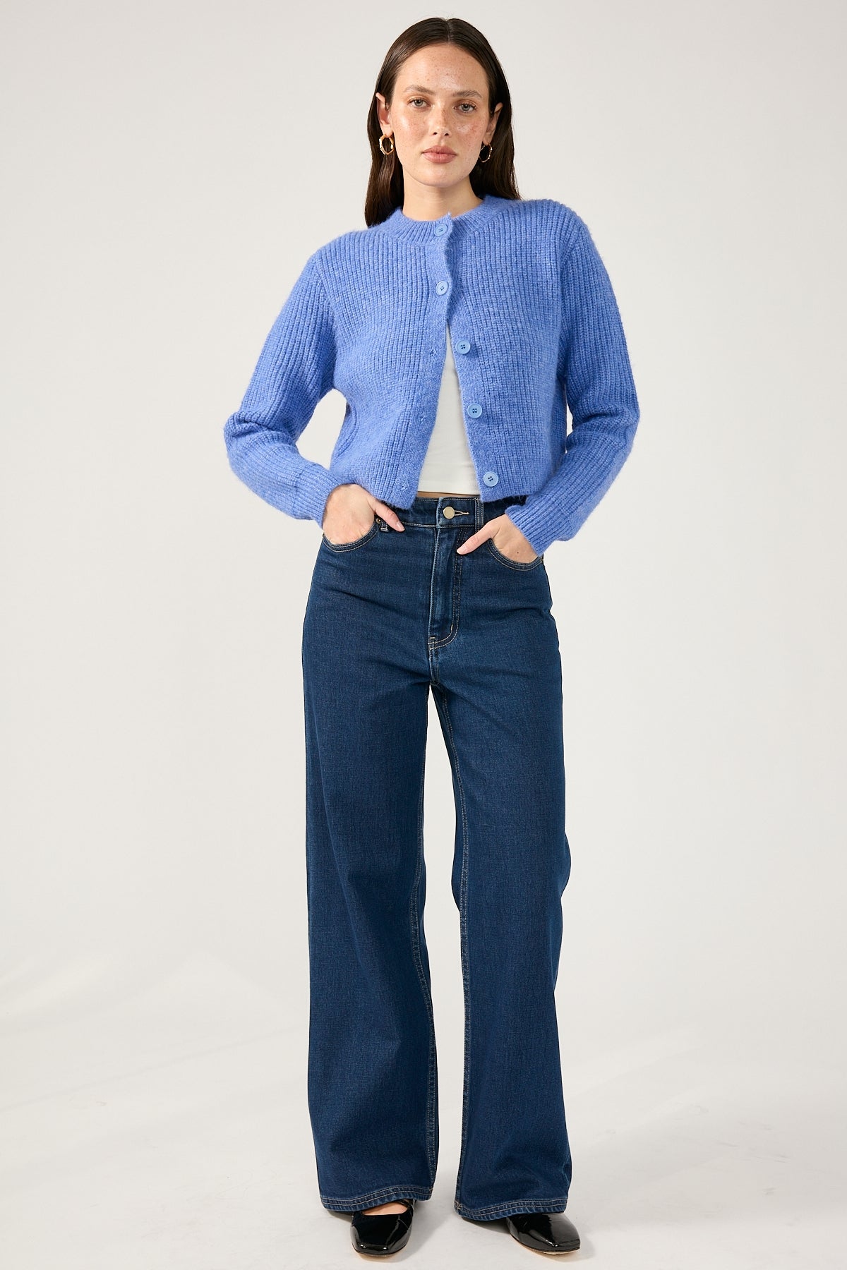 Perfect Stranger Prue Fluffy Cardigan Blue