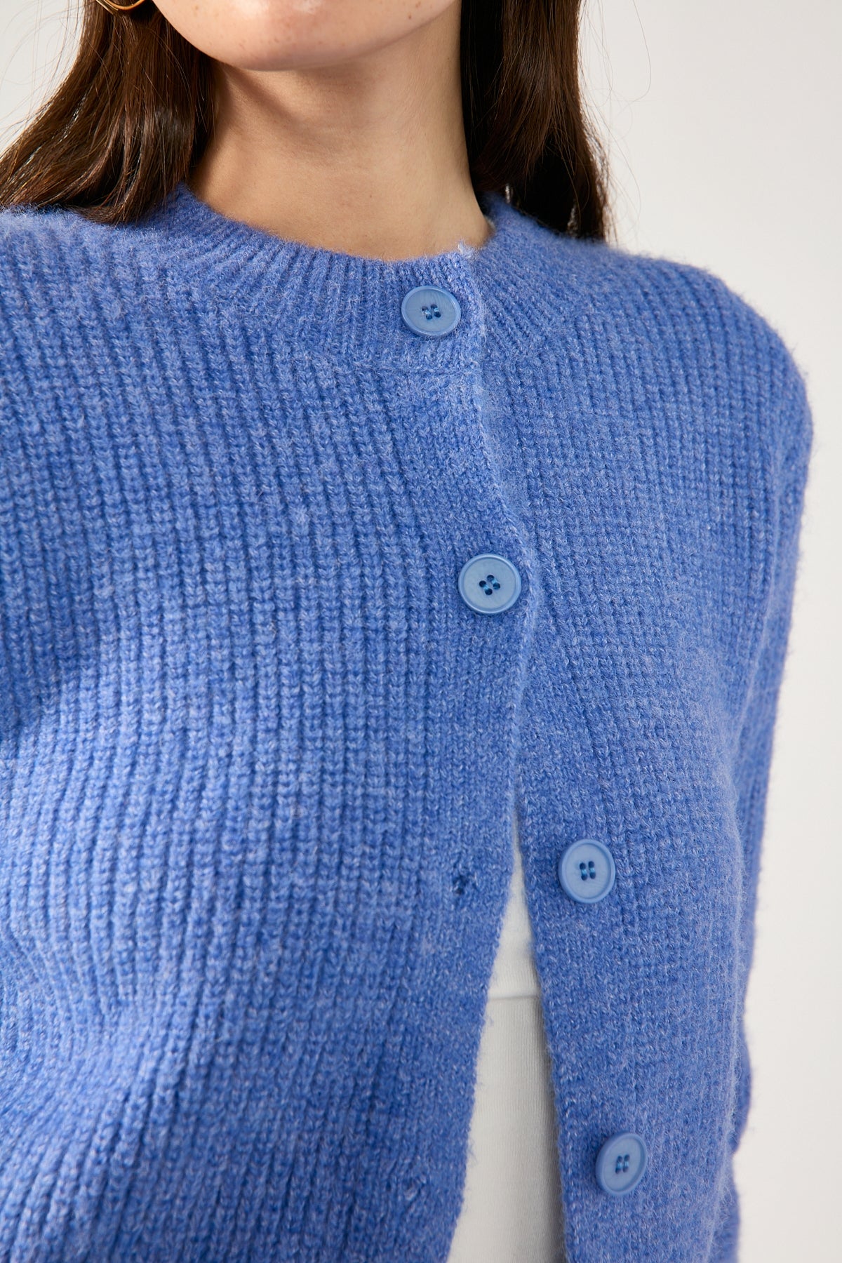 Perfect Stranger Prue Fluffy Cardigan Blue