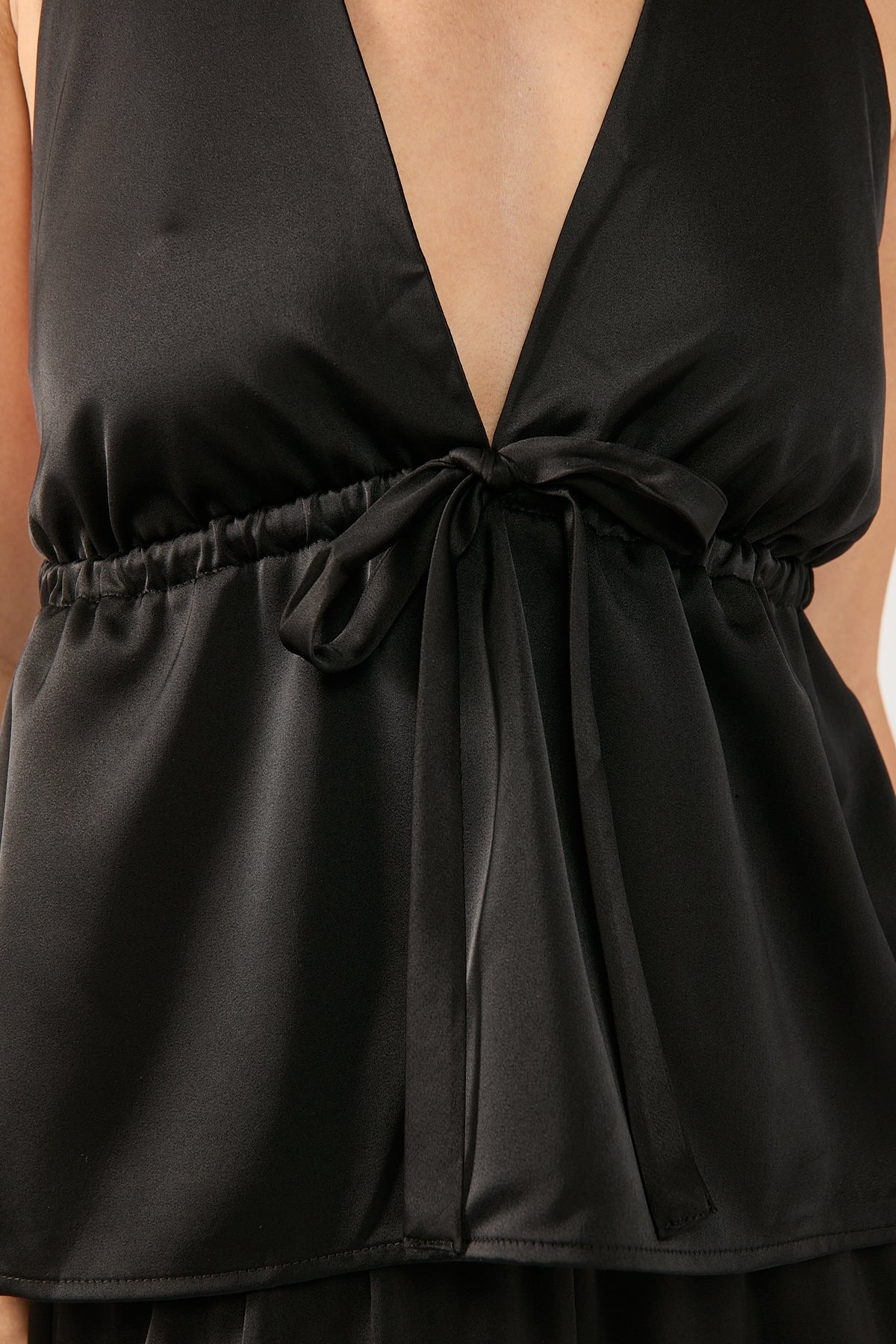 Perfect Stranger Glossy Halter Top Black