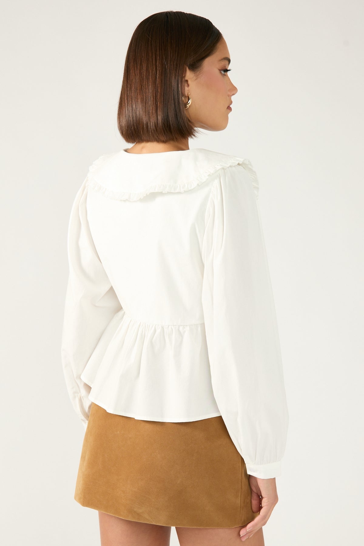 Perfect Stranger Amelie PU Suede Mini Skirt Tan