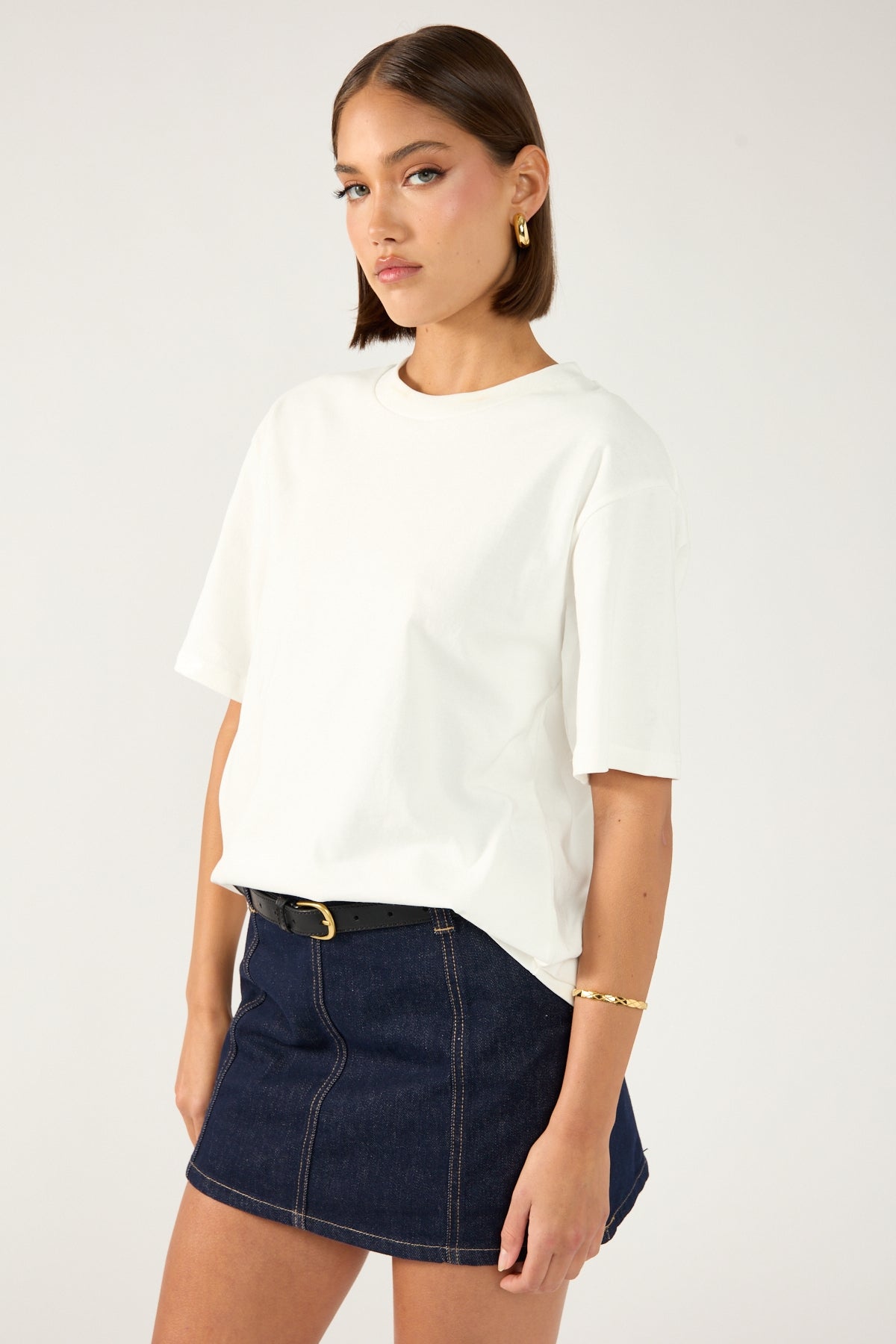 Perfect Stranger Core Oversized Tee Cream