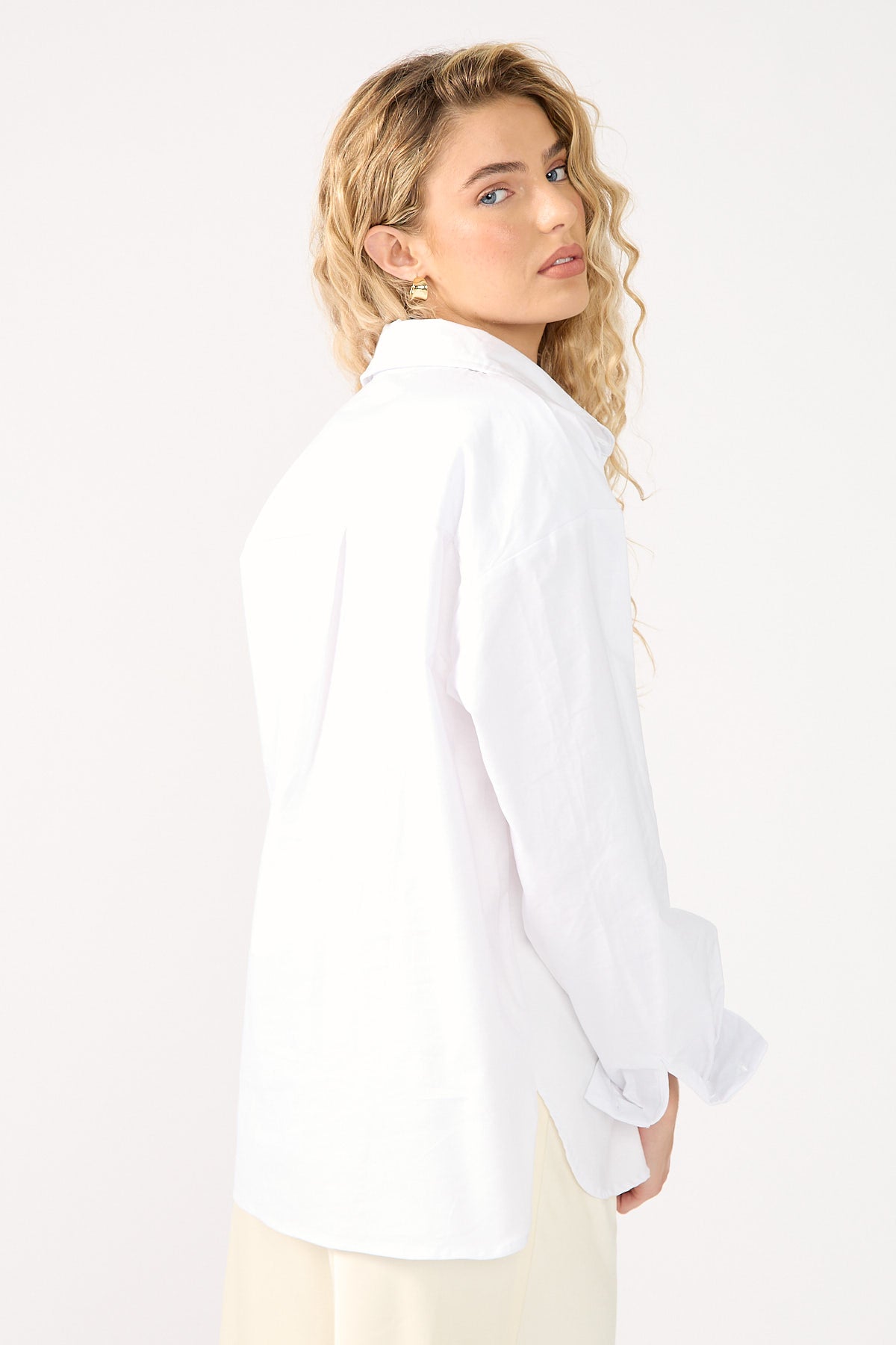 Perfect Stranger Oxford Long Sleeve Shirt White