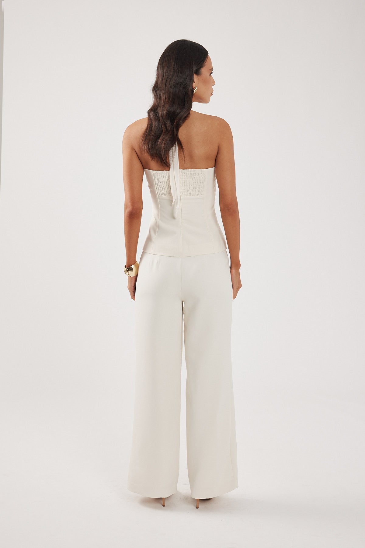Perfect Stranger Lupa Mid Rise Pleated Tailored Pant Cream
