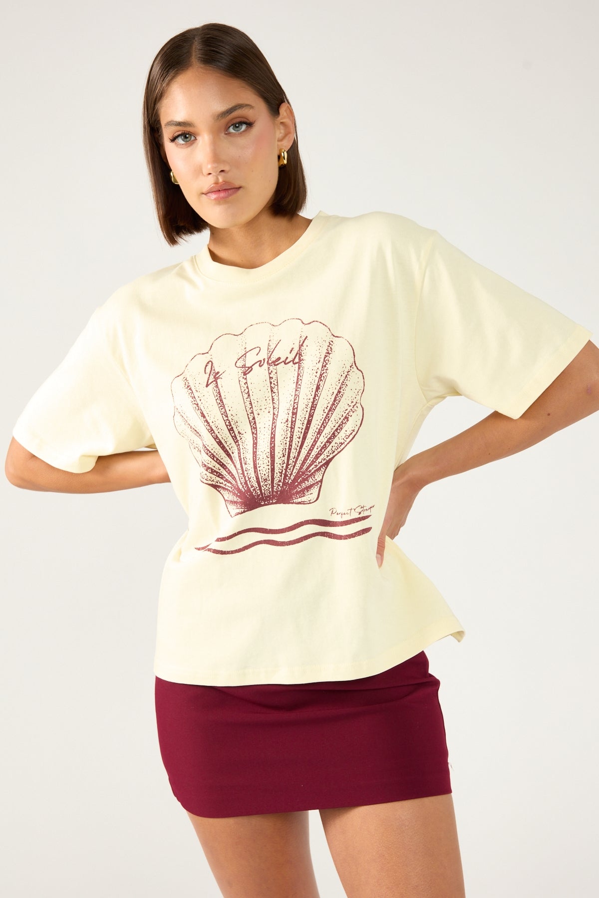 Perfect Stranger Le Soleil Oversized Graphic Tee Lemon