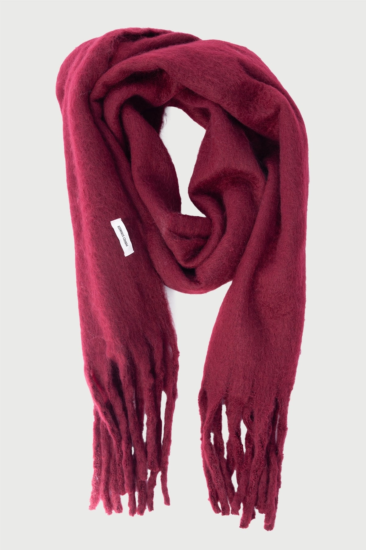 Perfect Stranger Plush Oversized Knit Scarf Burgundy