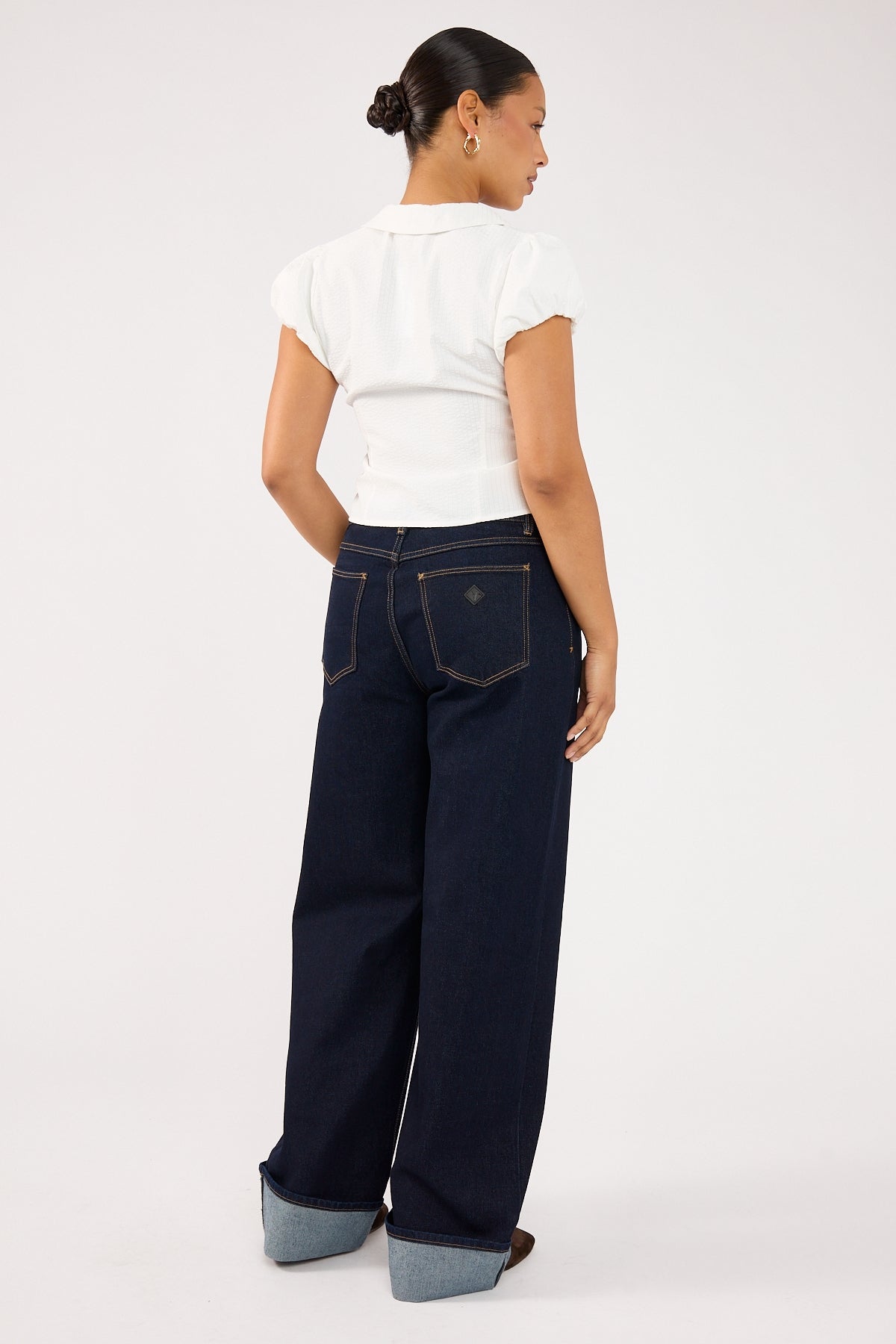 Abrand 95 Mid Baggy Richie Turn Up Dark Blue Denim