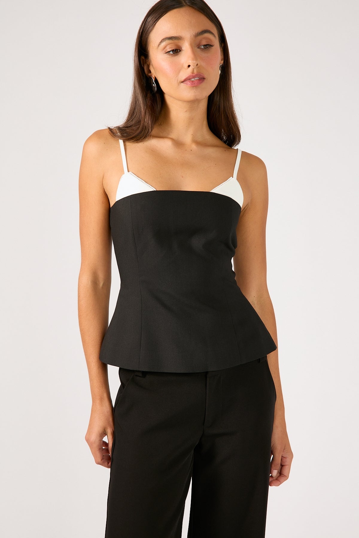 Perfect Stranger Alisa Contrast Top Black