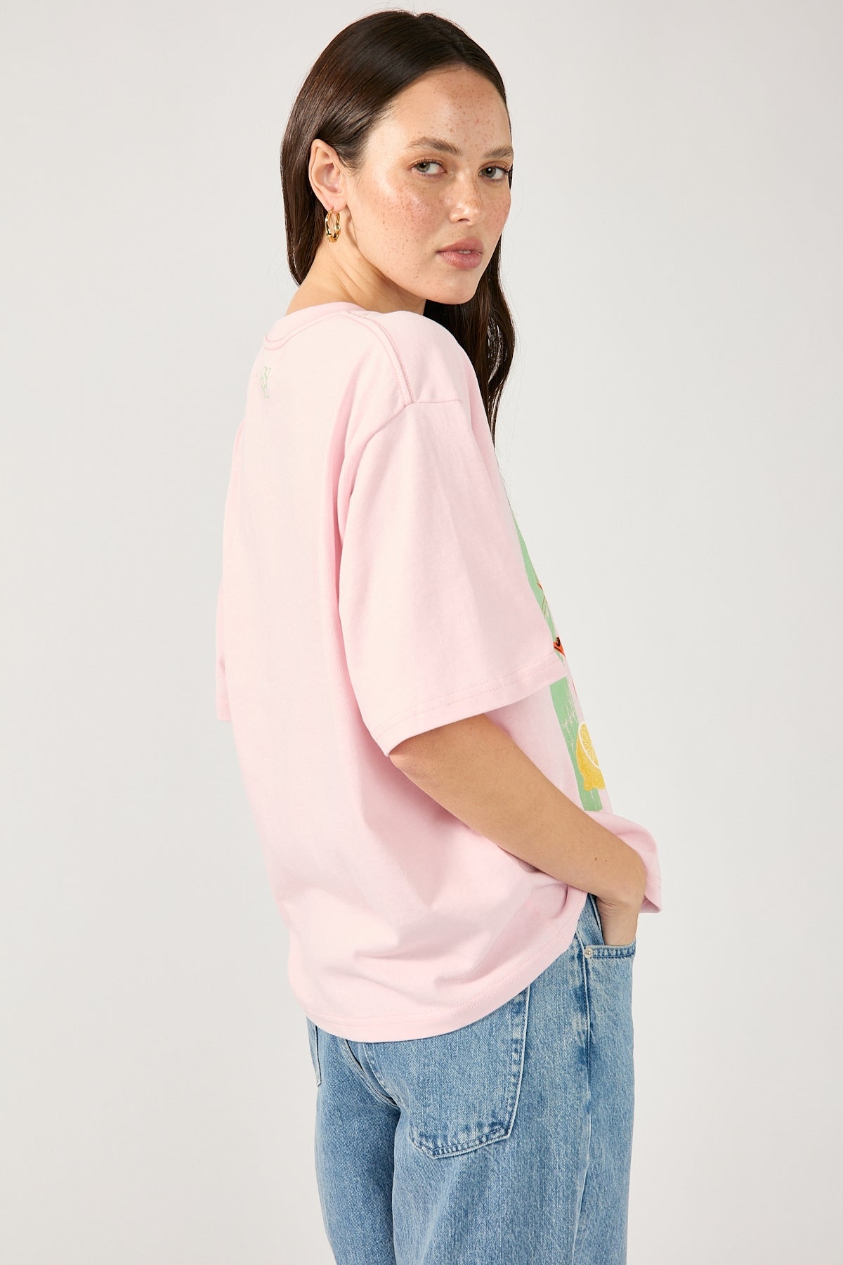 Perfect Stranger Prawn Cocktail Oversized Graphic Tee Pink