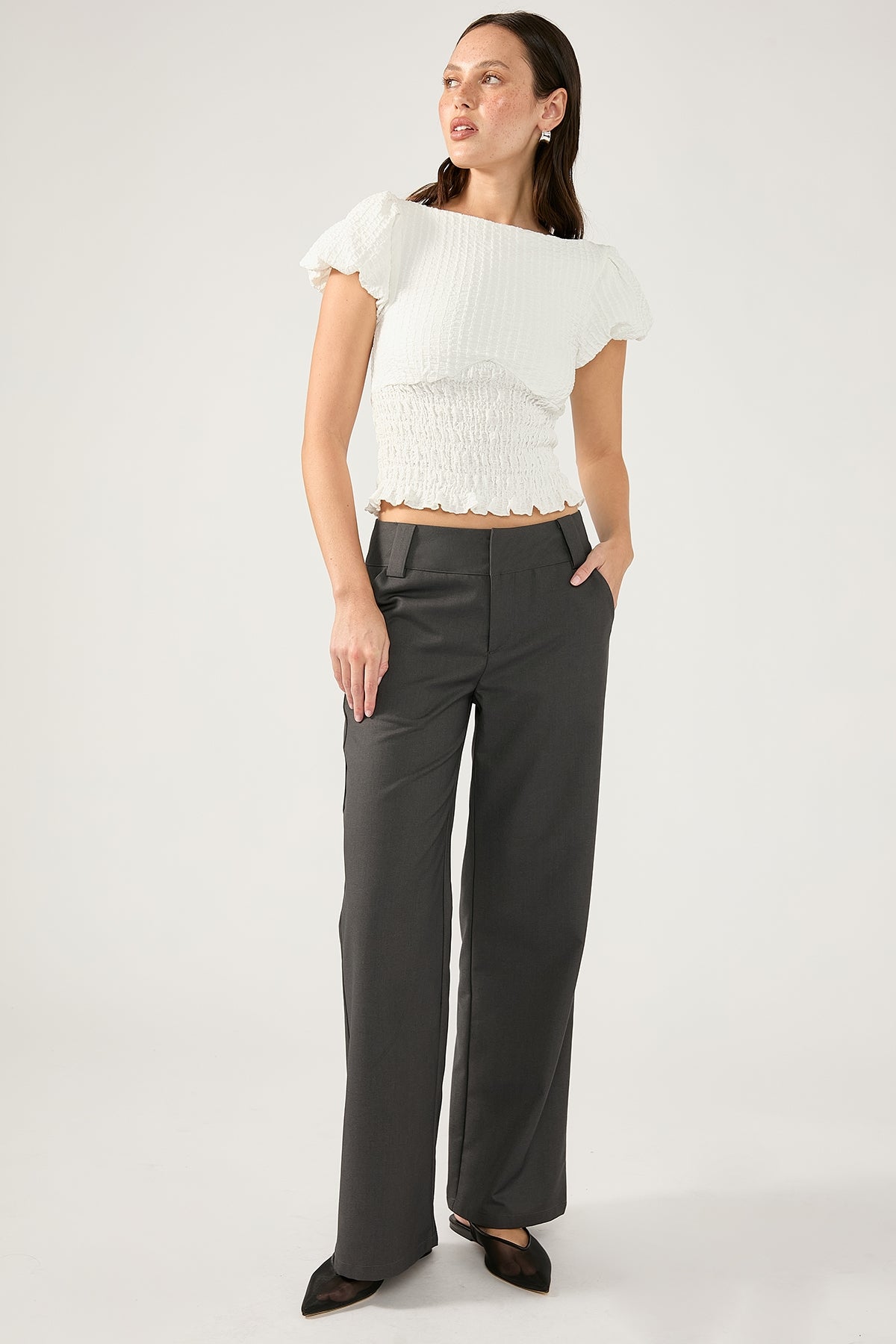 Perfect Stranger Cocona Low Rise Suiting Pant Grey