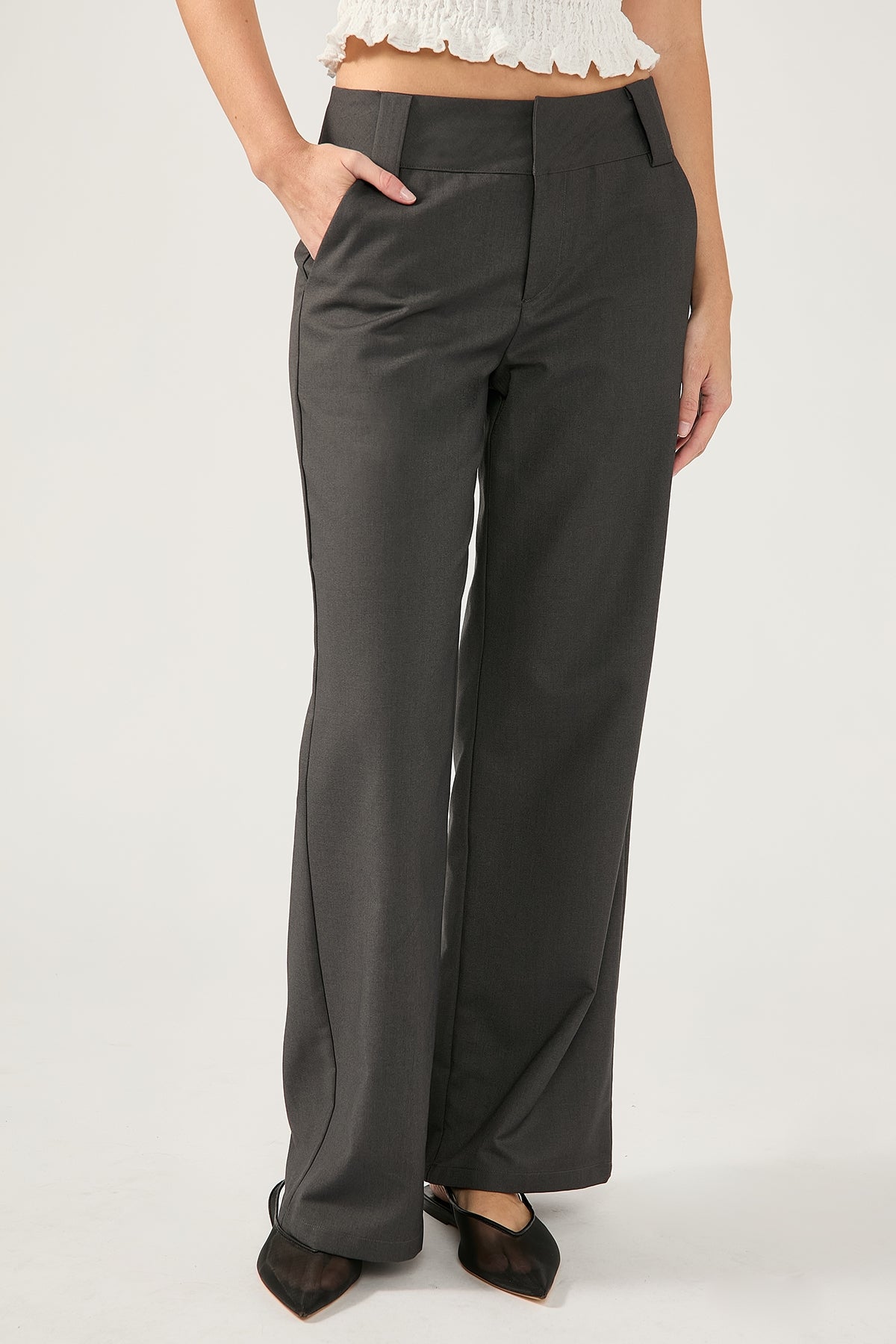 Perfect Stranger Cocona Low Rise Suiting Pant Grey