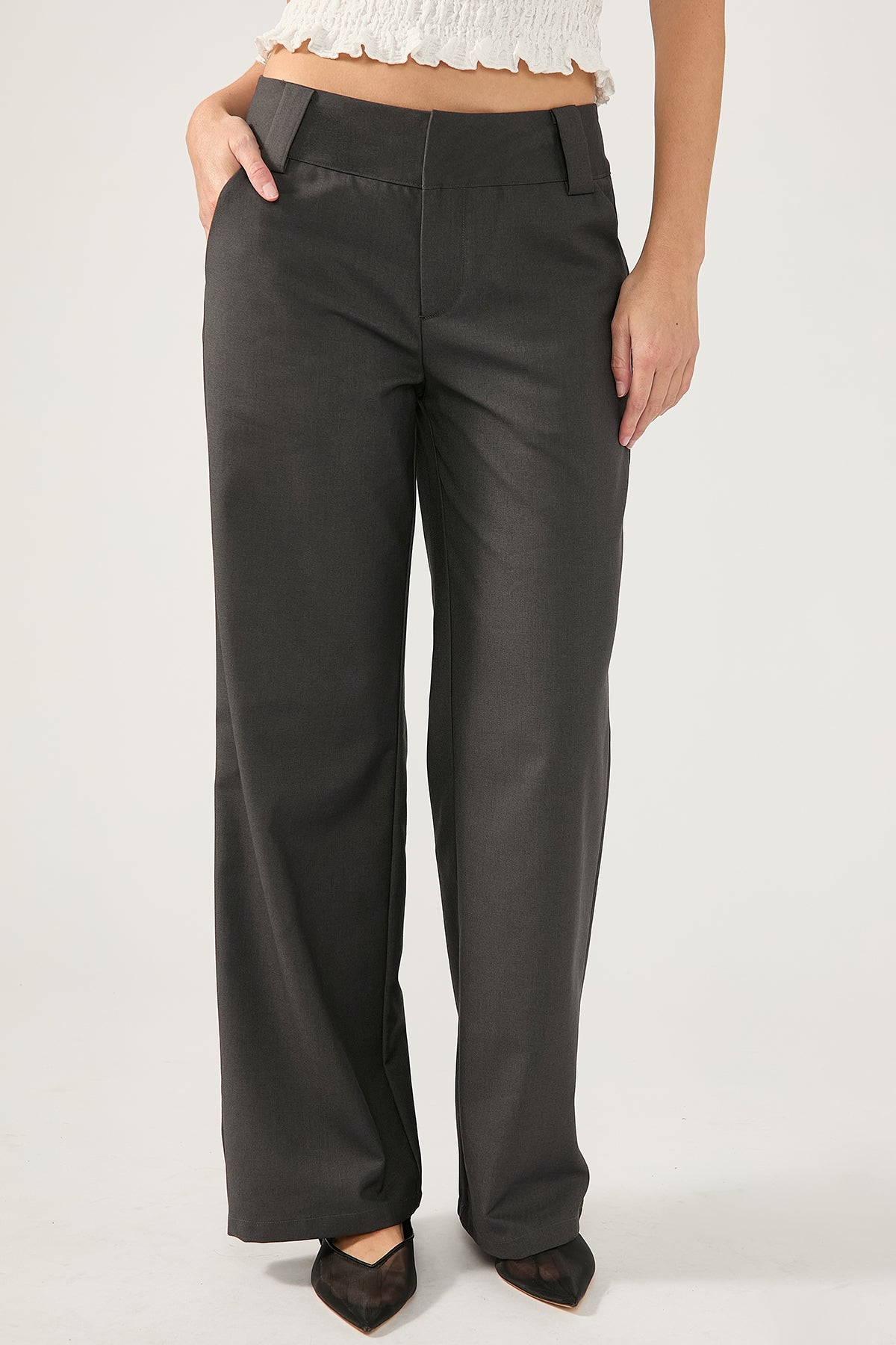Perfect Stranger Cocona Low Rise Suiting Pant Grey