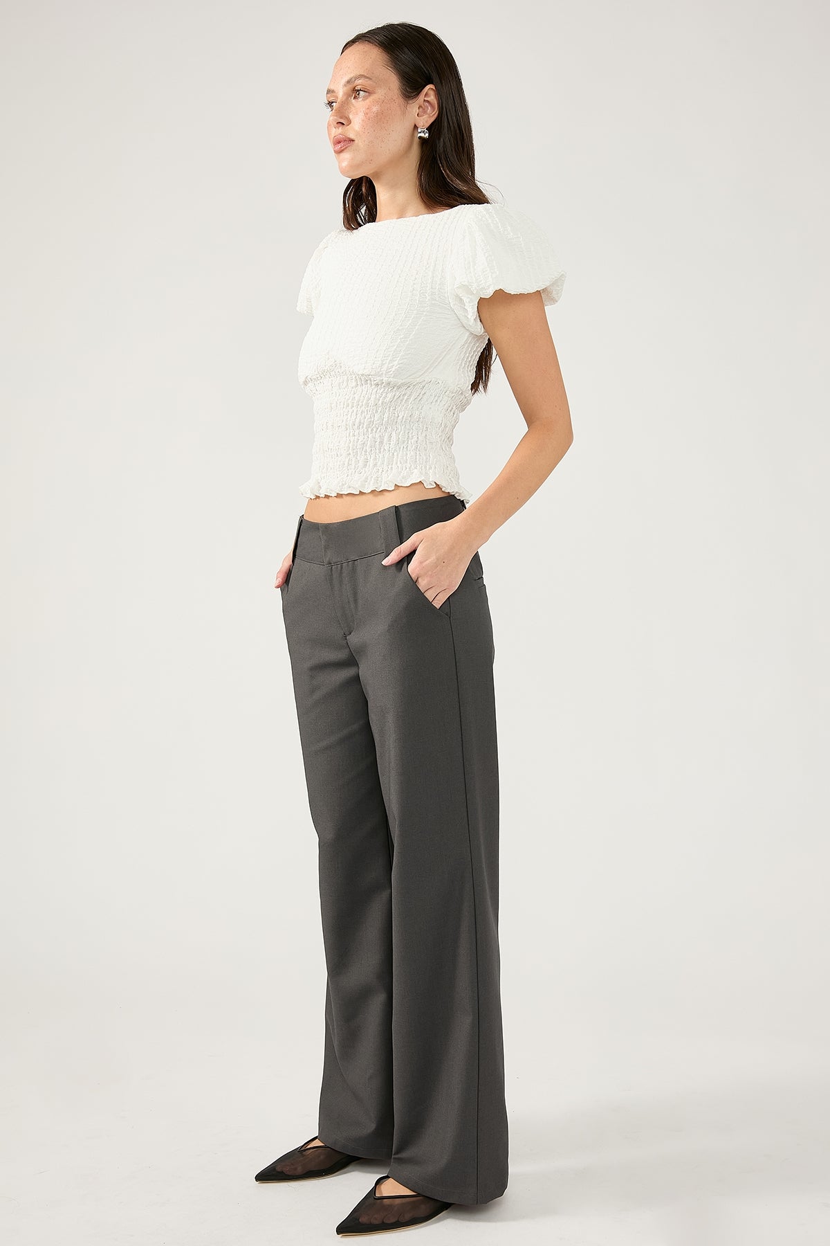 Perfect Stranger Cocona Low Rise Suiting Pant Grey