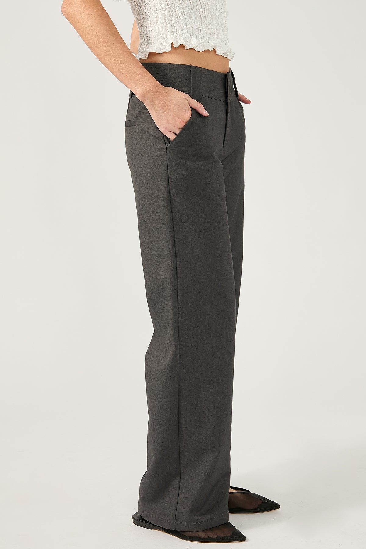 Perfect Stranger Cocona Low Rise Suiting Pant Grey