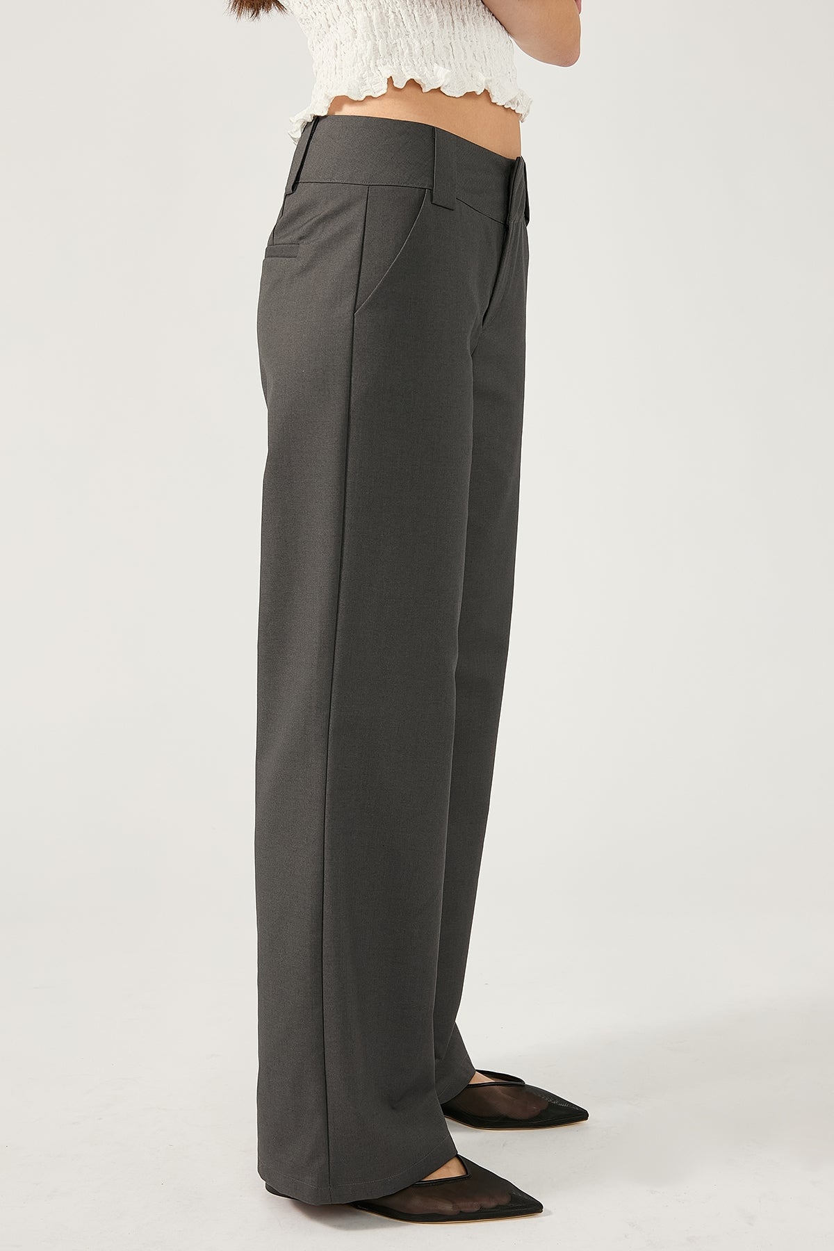 Perfect Stranger Cocona Low Rise Suiting Pant Grey
