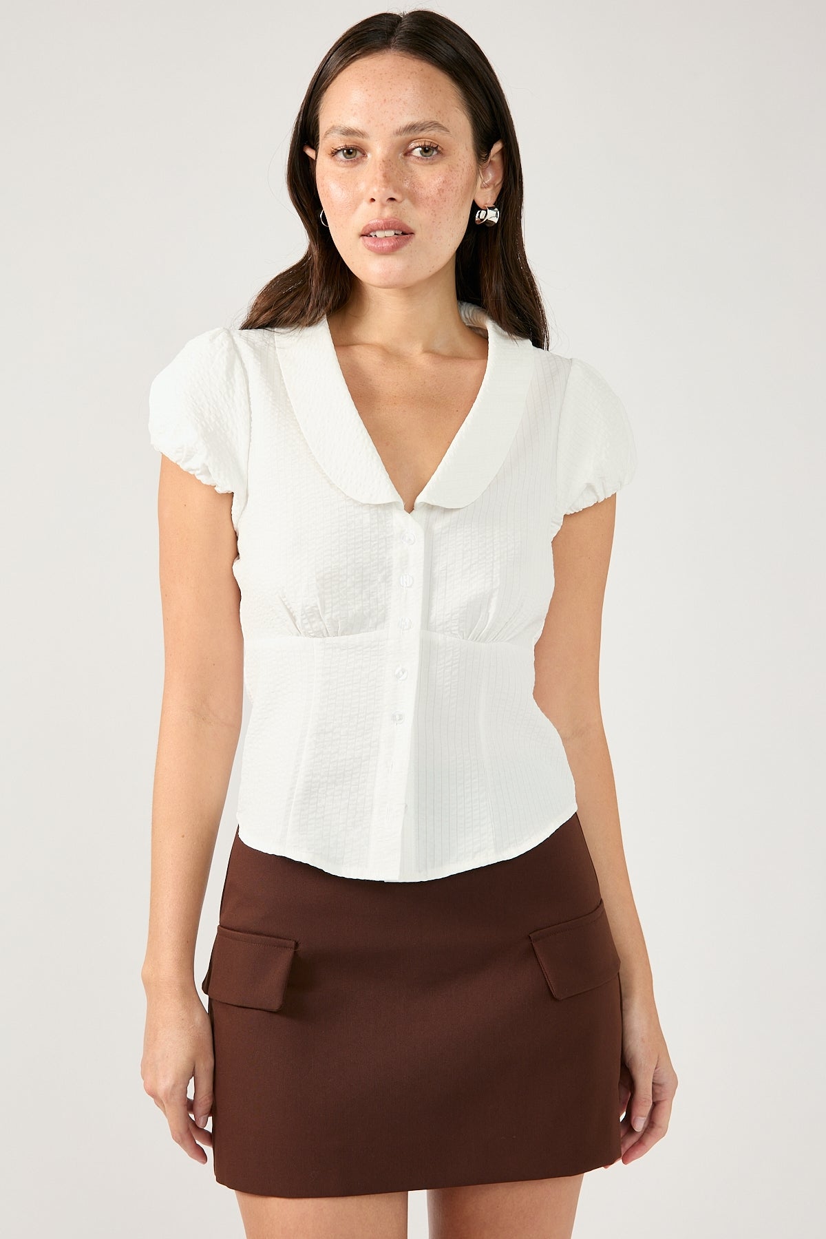 Perfect Stranger Maeve Tailored Mini Skirt Chocolate