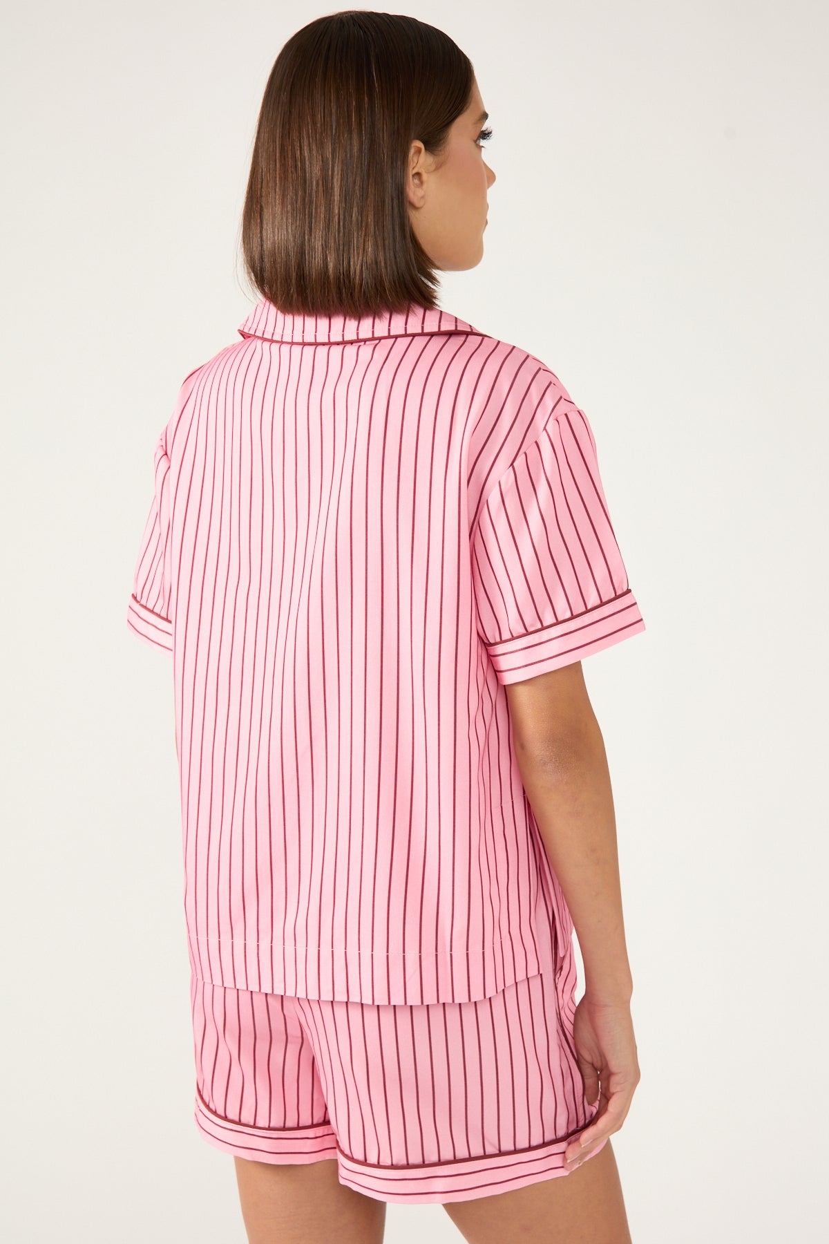 Hommey Hommey Short Sleeve Shirt - Rocky Road Stripes Pink Stripe