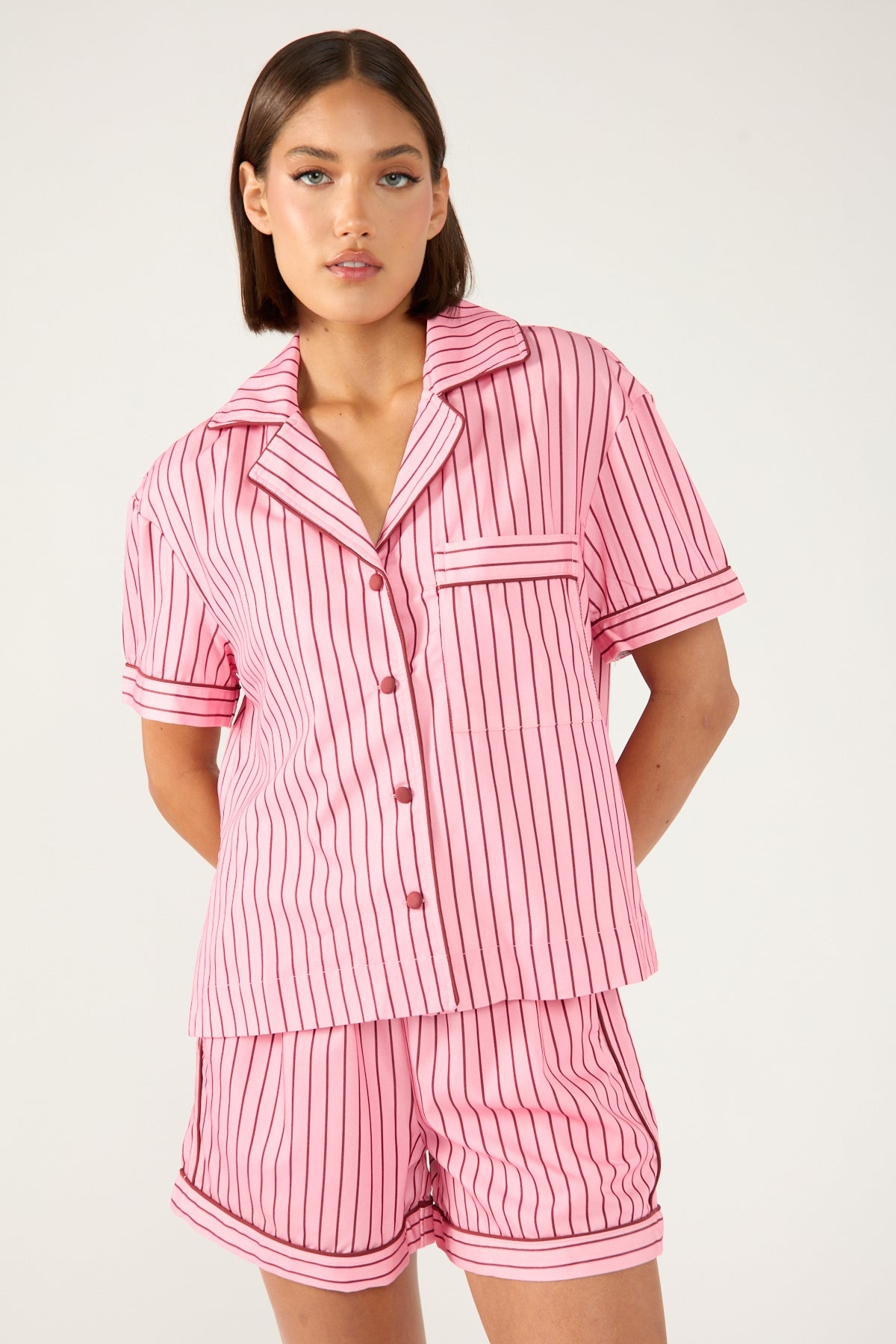 Hommey Hommey Sleep Short - Rocky Road Stripes Pink Stripe