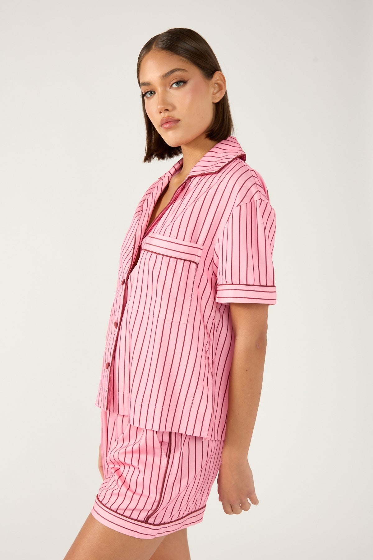 Hommey Hommey Sleep Short - Rocky Road Stripes Pink Stripe