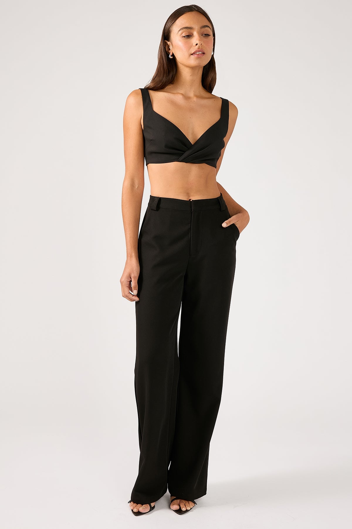 Perfect Stranger Luca V Neck Bralette Black
