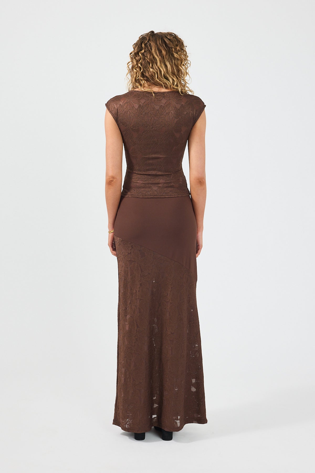 Perfect Stranger Lilo Lace Top Brown