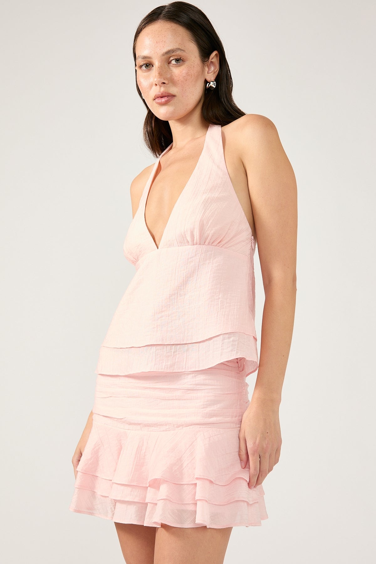 Perfect Stranger EllaMae Ruffle Mini Skort Light Pink