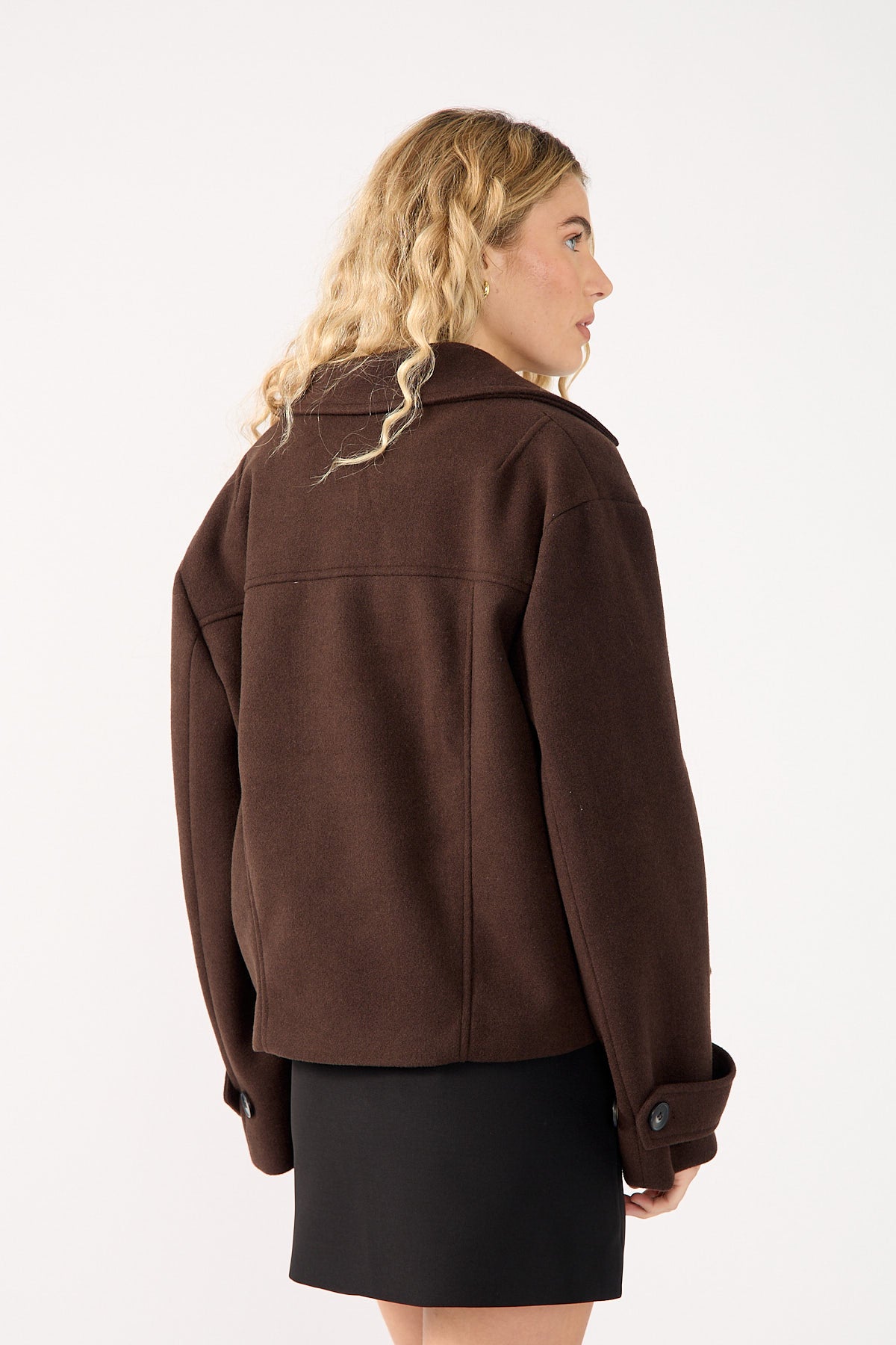 Perfect Stranger Lenny Double Breasted Jacket Brown