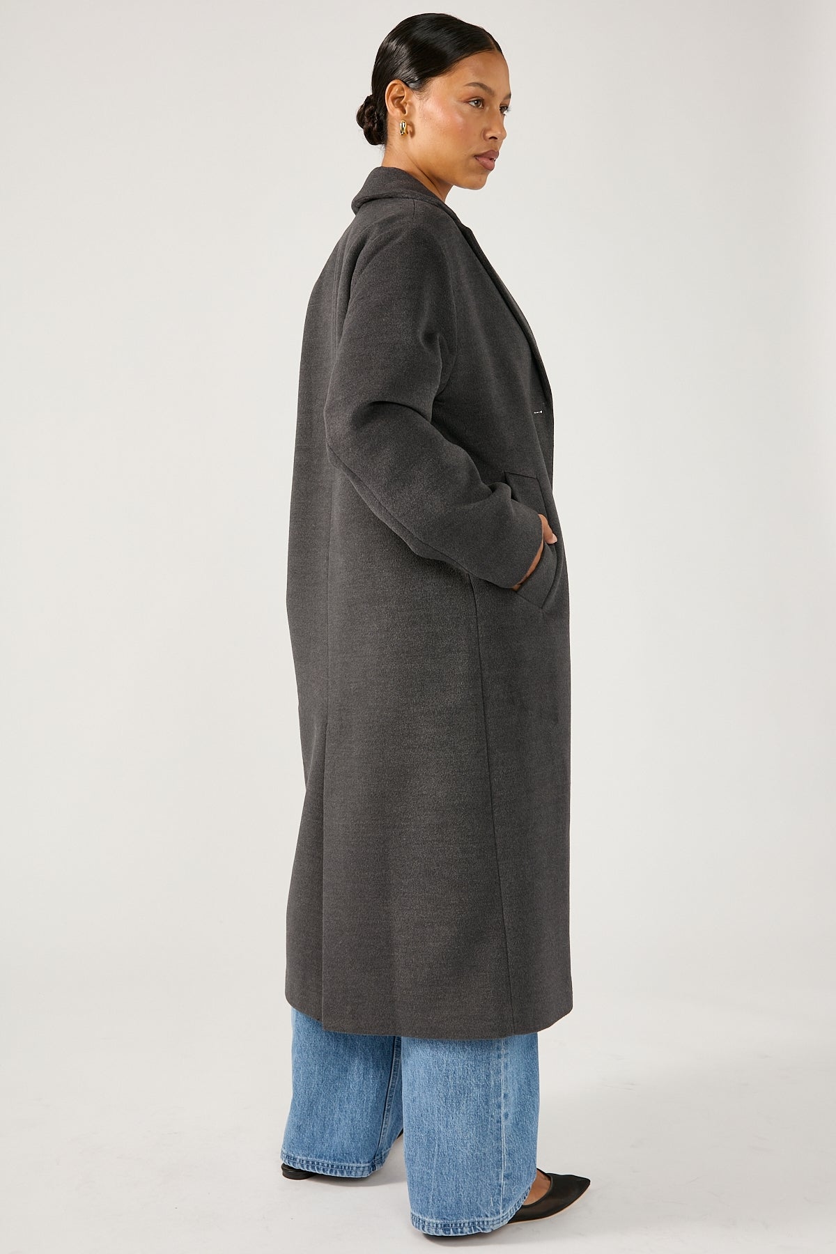 Perfect Stranger Blake Long Line Coat Grey