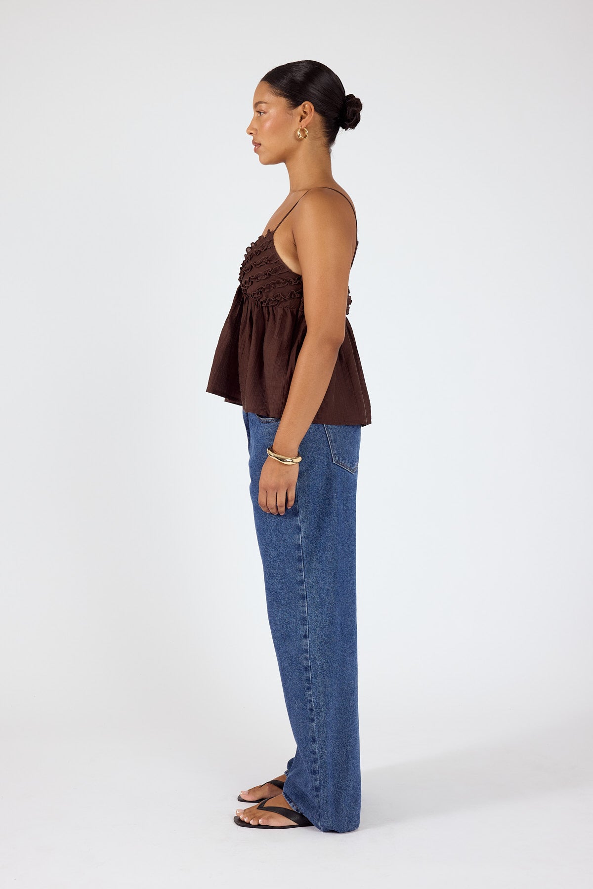 Perfect Stranger Klara Frill Cami Top Brown