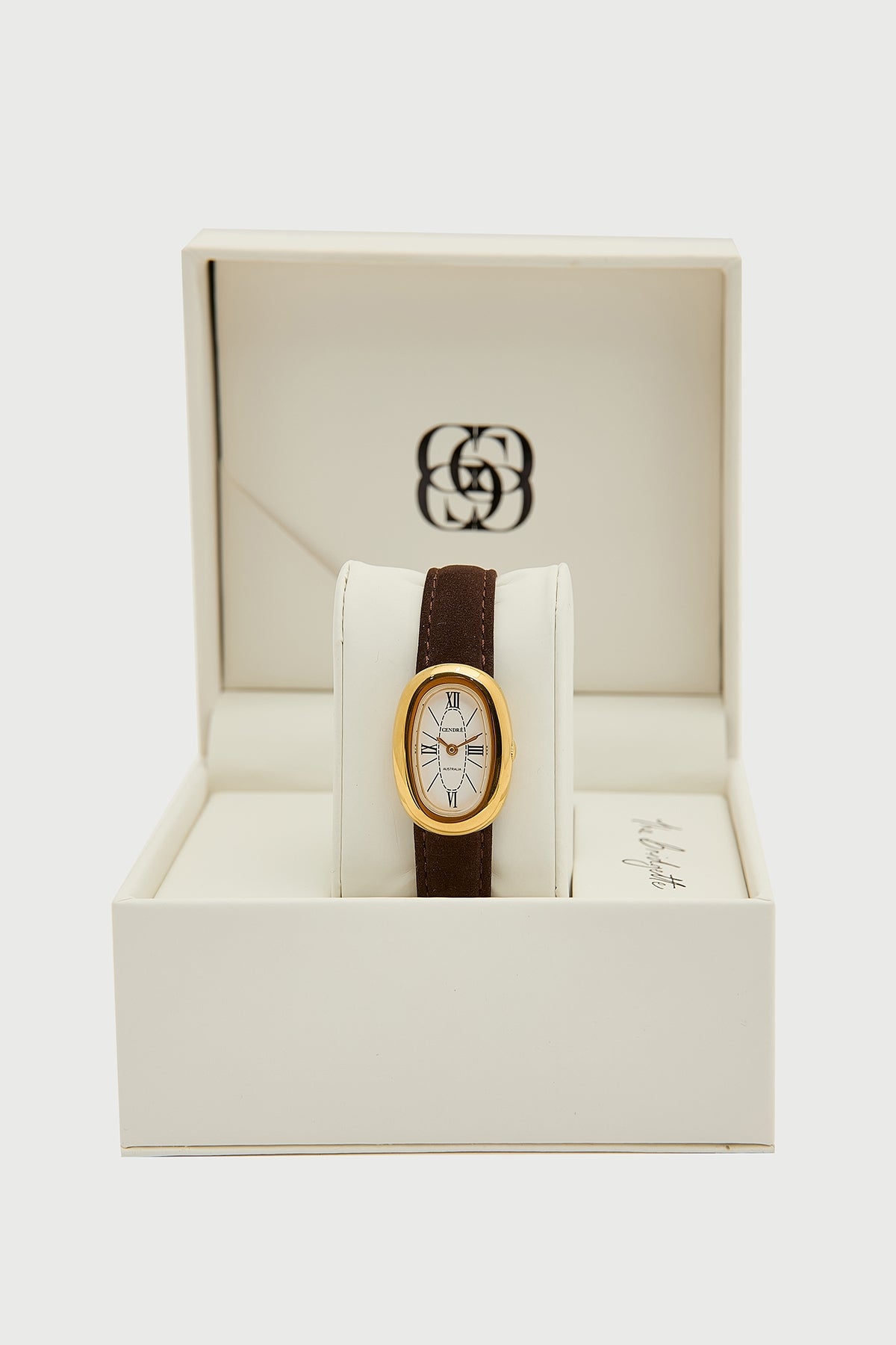 Cendre Bridgette Watch Choc Suede Gold.White
