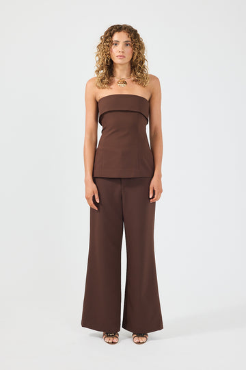Perfect Stranger Luca Strapless Long Line Top Brown