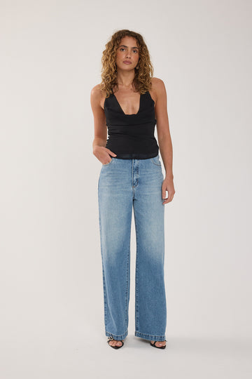 Abrand A 94 High and Wide Jean Paloma Mid Blue Denim
