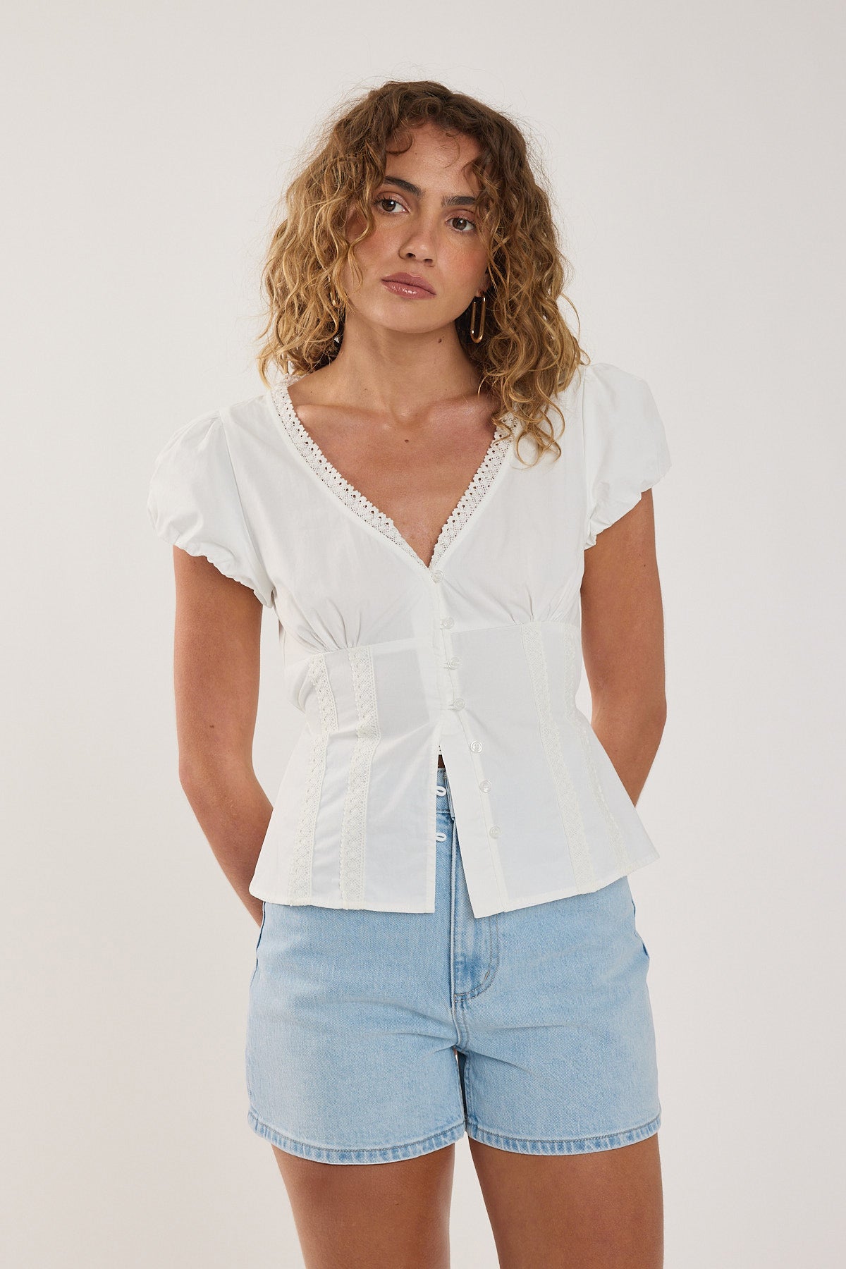 Lee High Relaxed Short Light Blue Denim