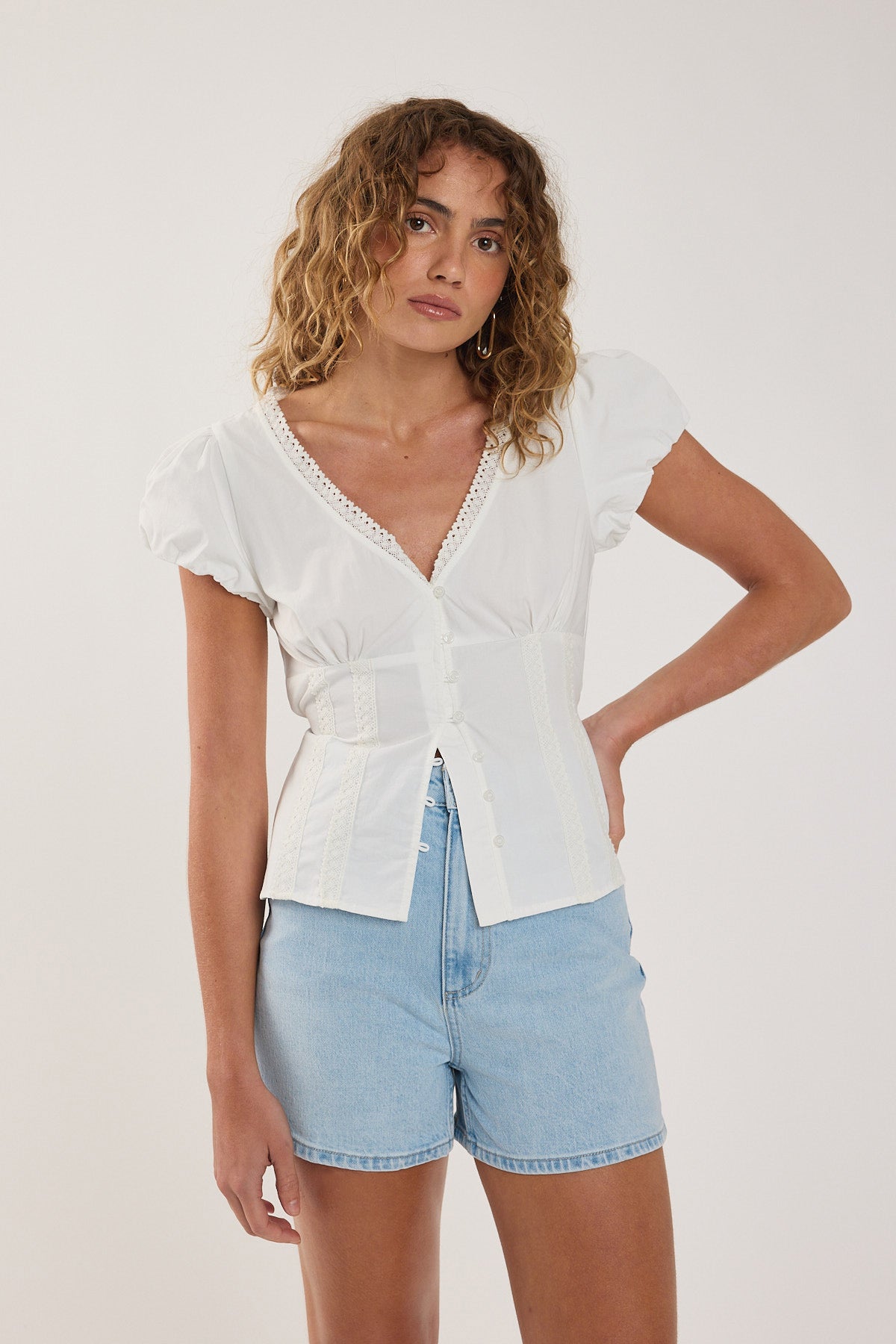 Lee High Relaxed Short Light Blue Denim