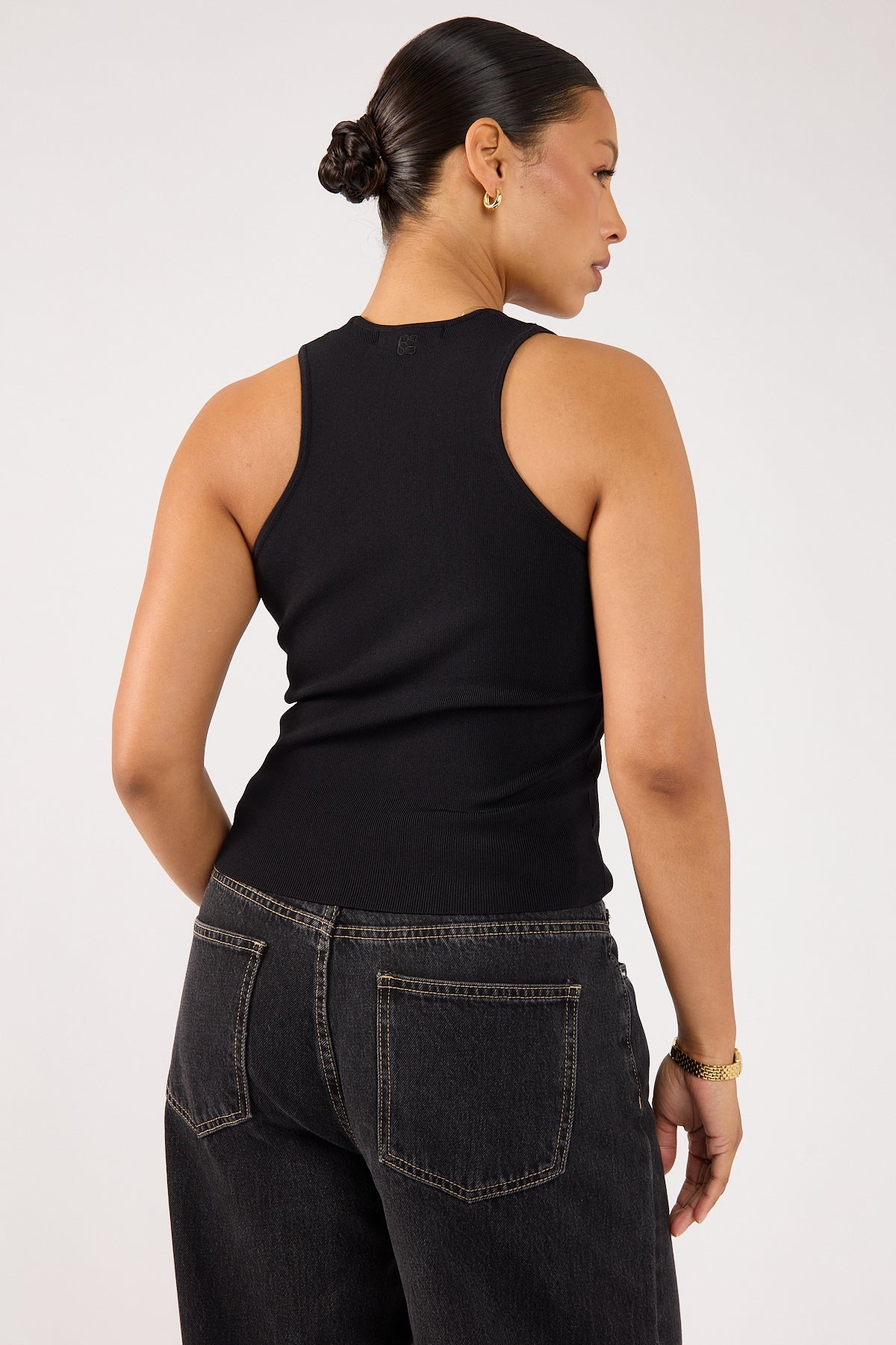 Perfect Stranger Adelaide Knit Racer Back Top Black