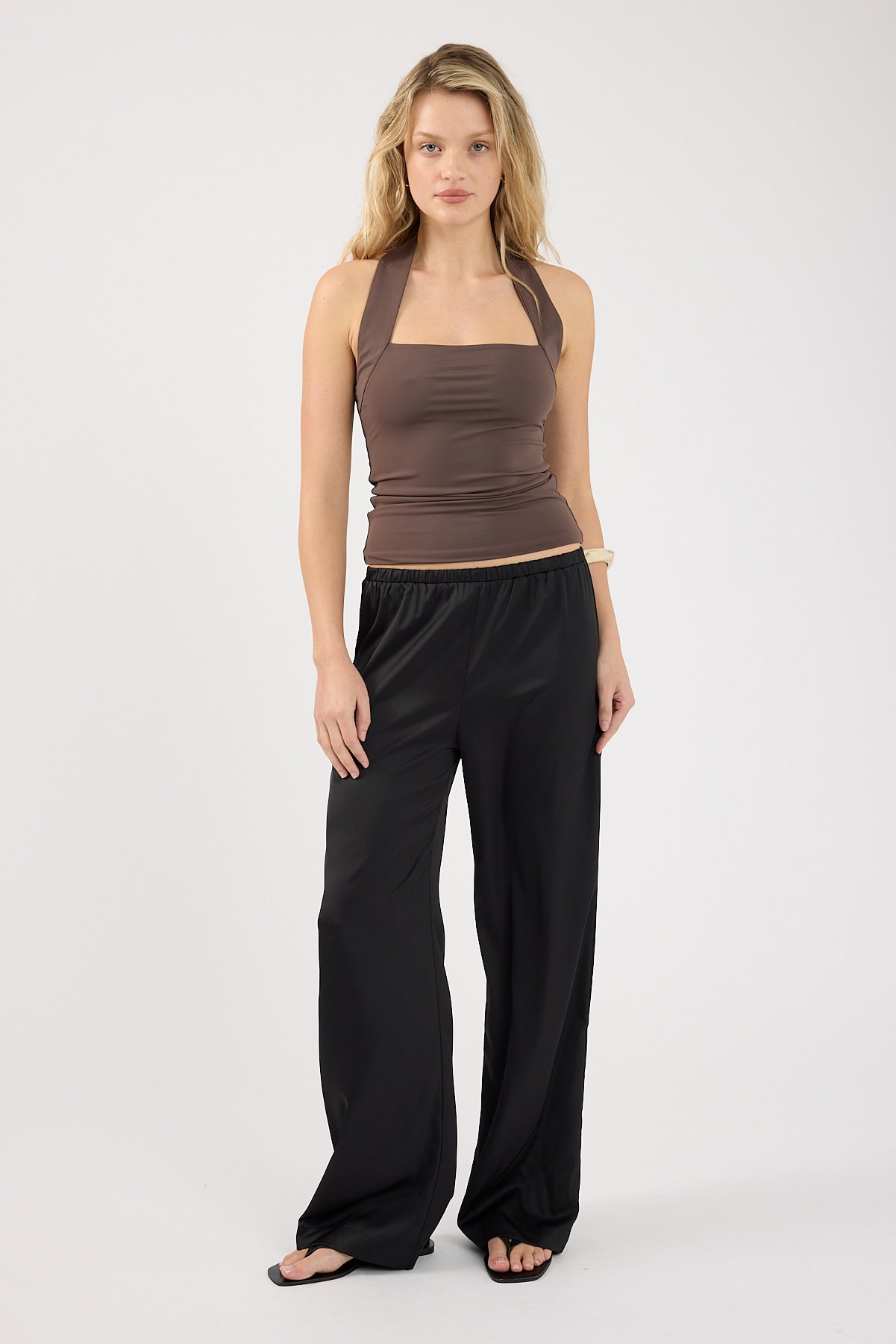 Perfect Stranger Bailey Halter Top Brown