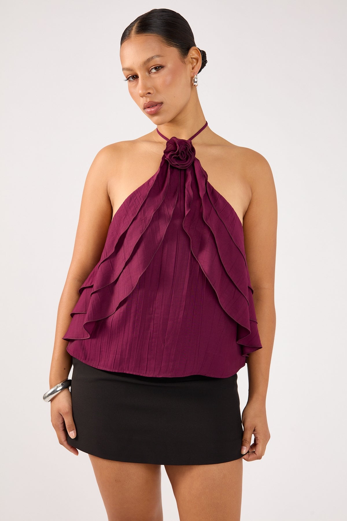 Perfect Stranger Flossie Halter Top Plum