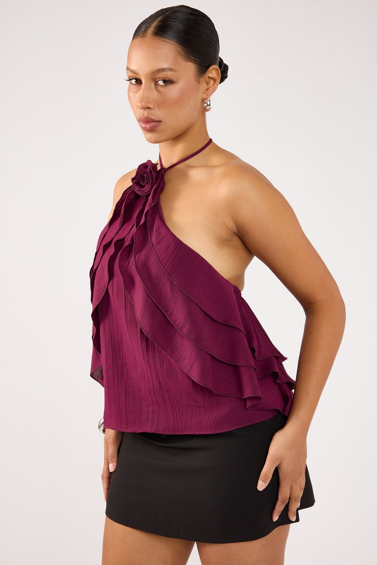 Perfect Stranger Flossie Halter Top Plum